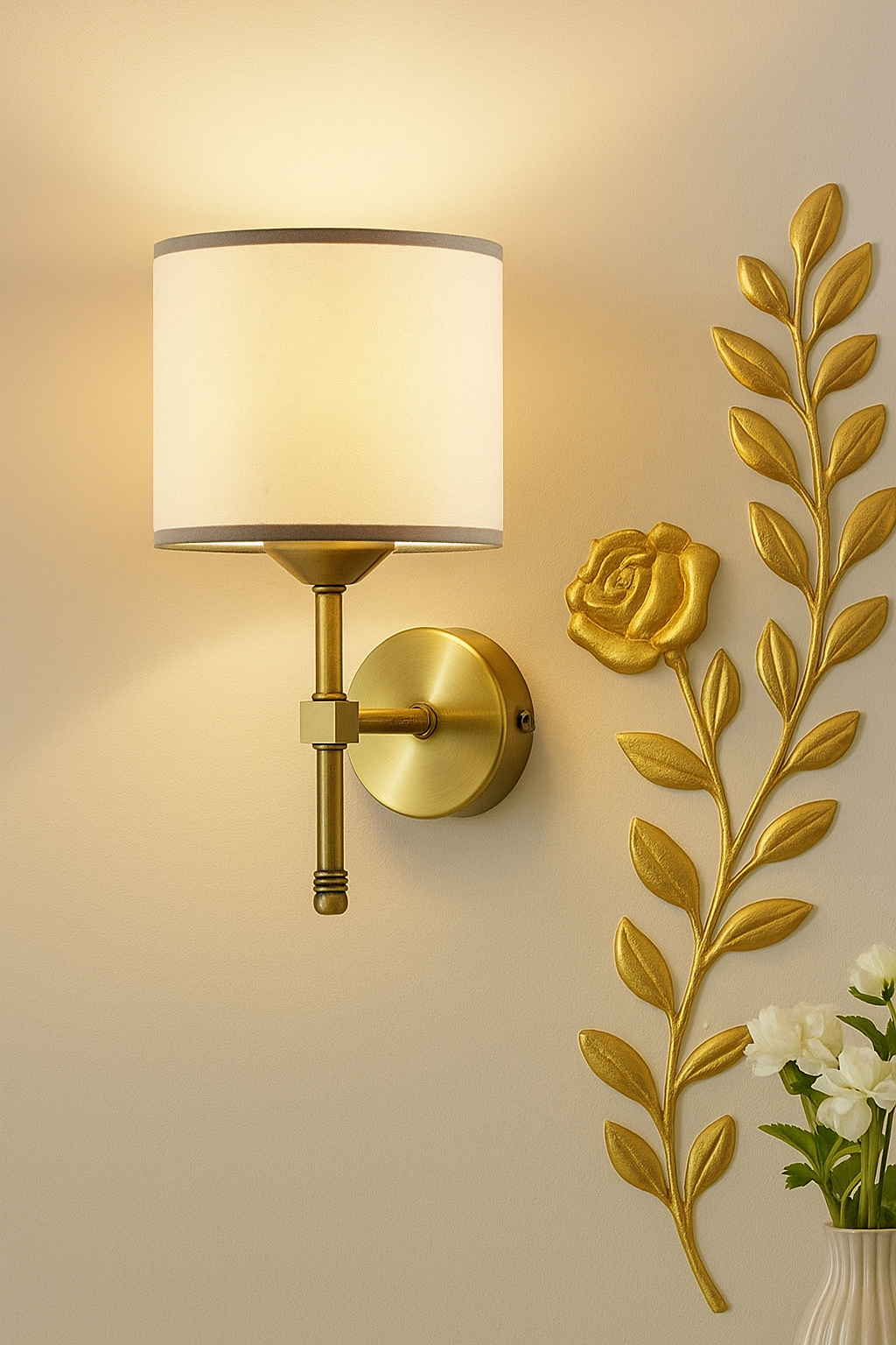 Paris Lampshade and Hat Wall Sconce Antique Yellow