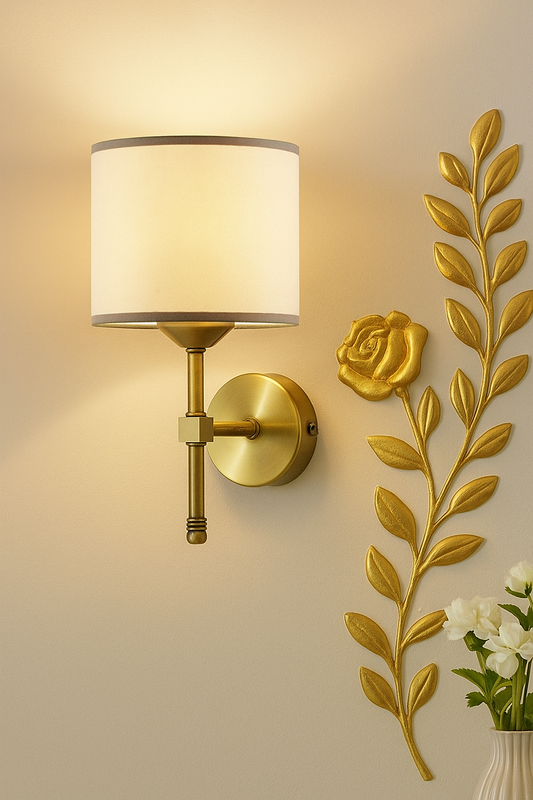 Paris Lampshade and Hat Wall Sconce Antique Yellow