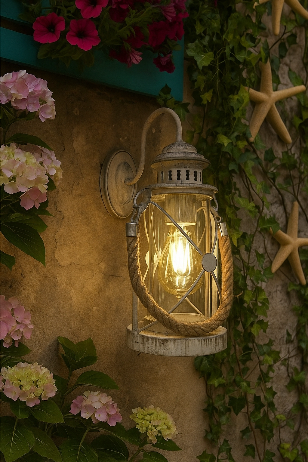 Rope Sailor Wall Sconce White