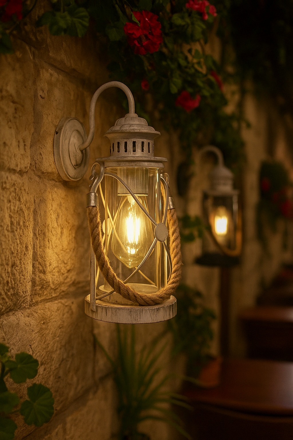 Rope Sailor Wall Sconce White