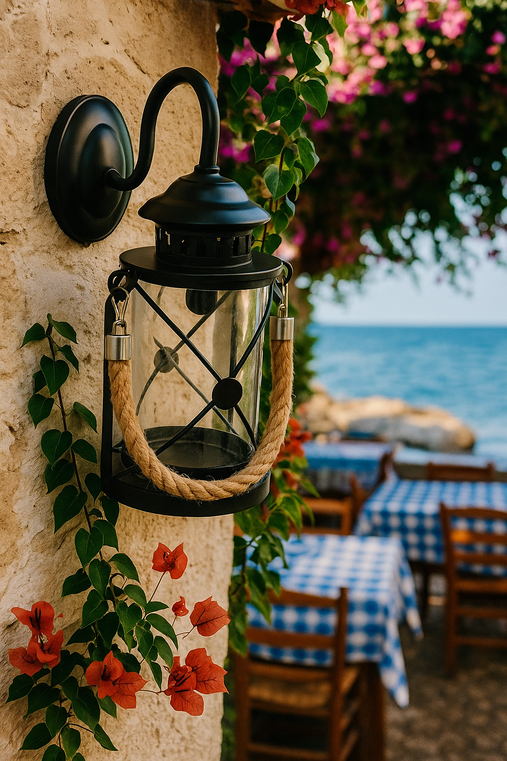 Rope Sailor Wall Sconce Black