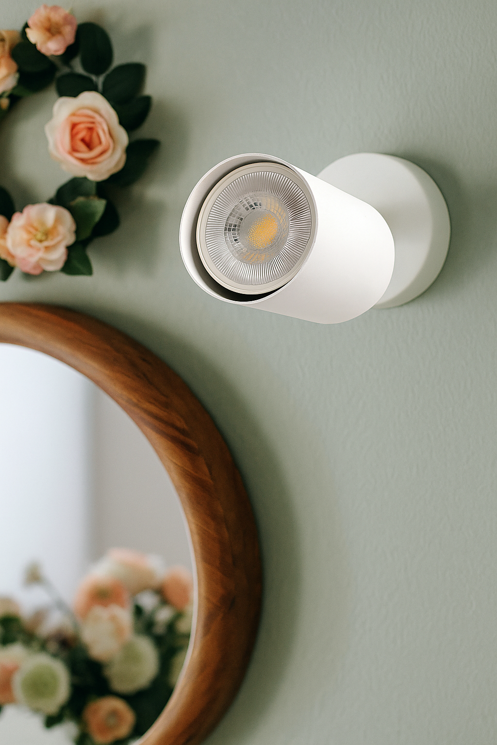 Single White Spot Lighting, Wall Lighting, Handmade Wall Sconce