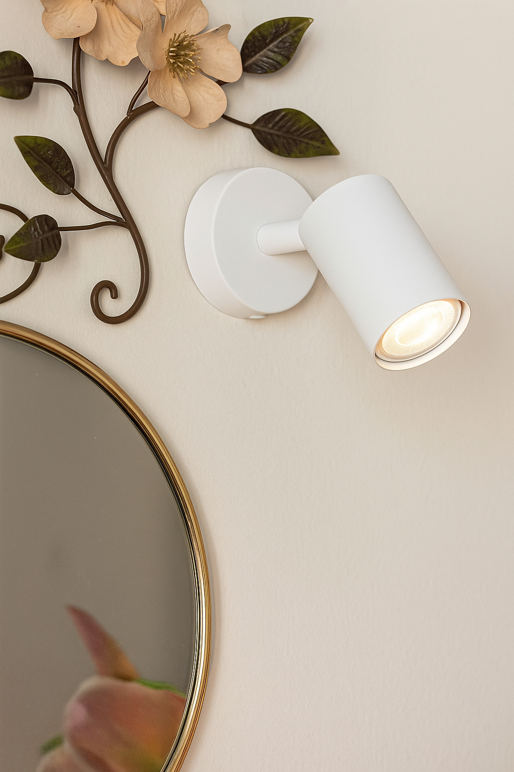 Single White Spot Lighting, Wall Lighting, Handmade Wall Sconce