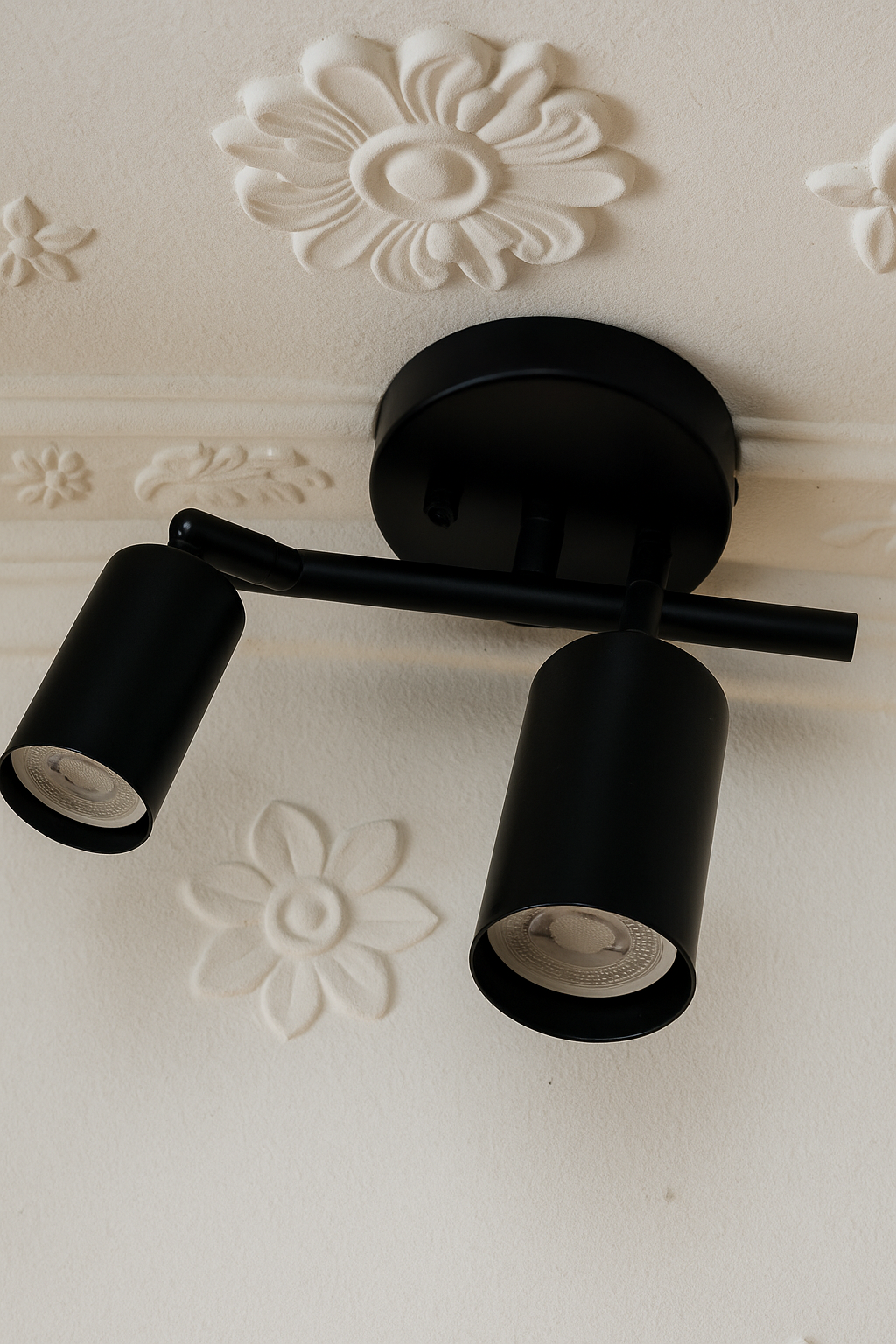 Eslitme Wall Sconce Black with 2 Spotlights GU10 Bulb Included