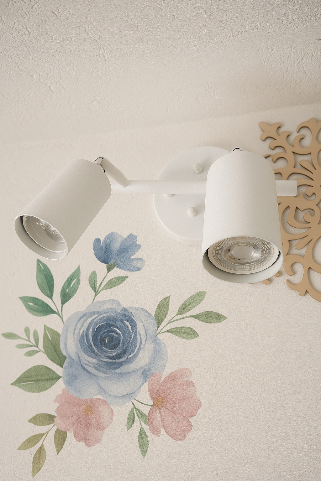 2-Piece Spotlight GU10 Bulb Included Wall Lamp White