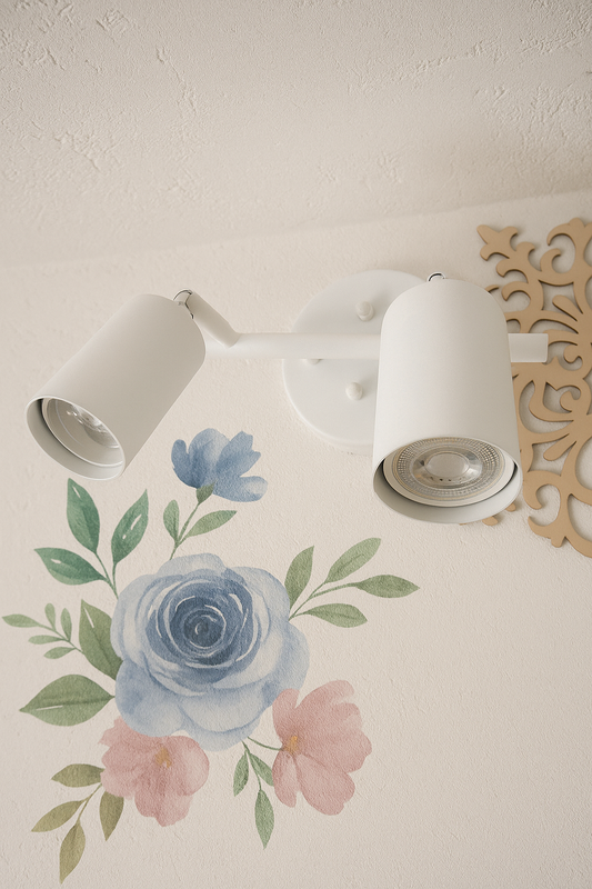 2-Piece Spotlight GU10 Bulb Included Wall Lamp White