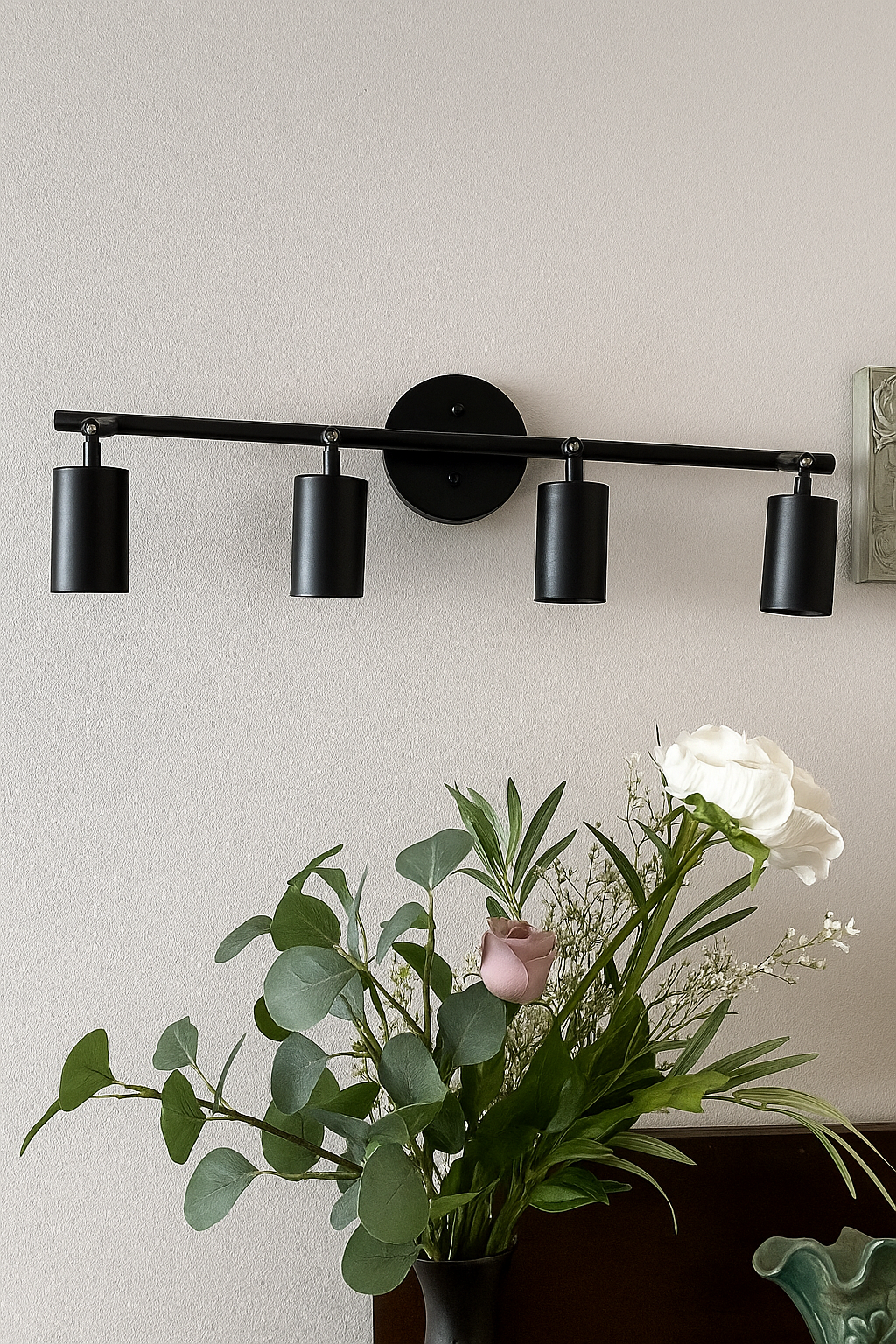 4-Spot GU10 Bulb Included Sports Wall Sconce Black