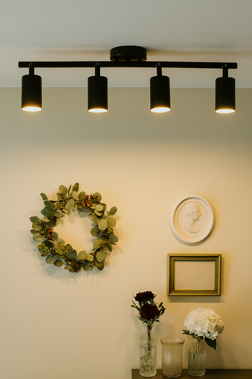 4-Spot GU10 Bulb Included Sports Wall Sconce Black