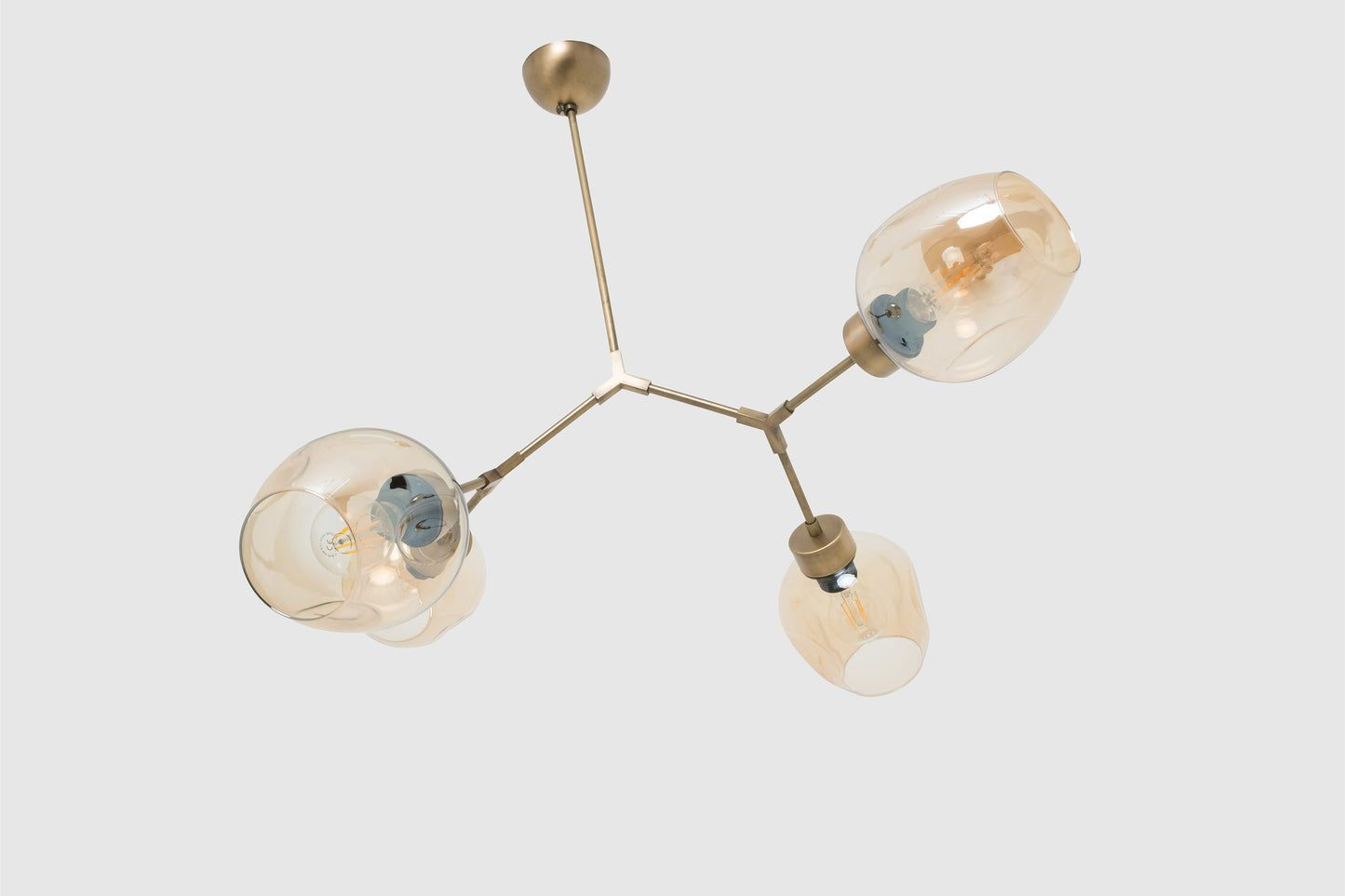 Molecule 6 Metal Glass Headed Chandelier