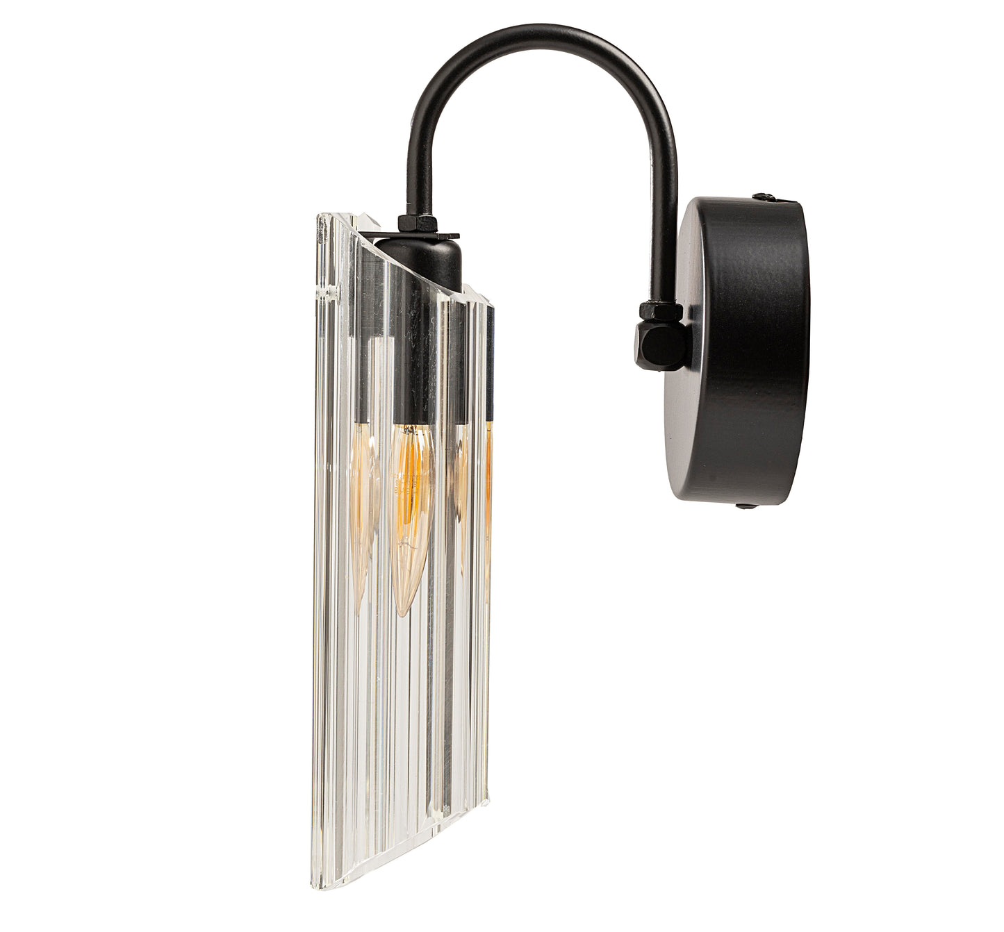 Roman Glass Wall Sconce, Black