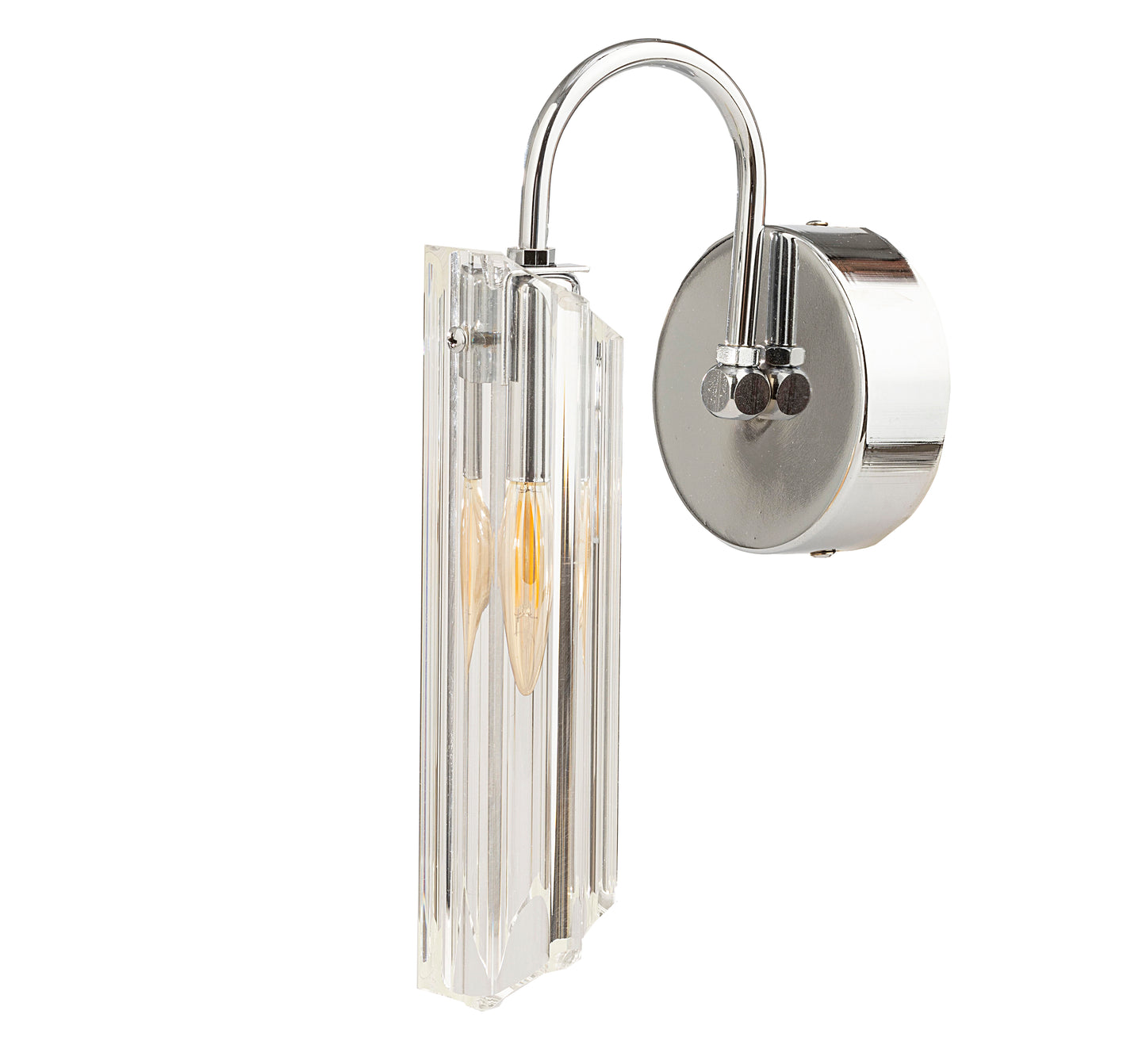 Roman Glass Wall Sconce, Chrome