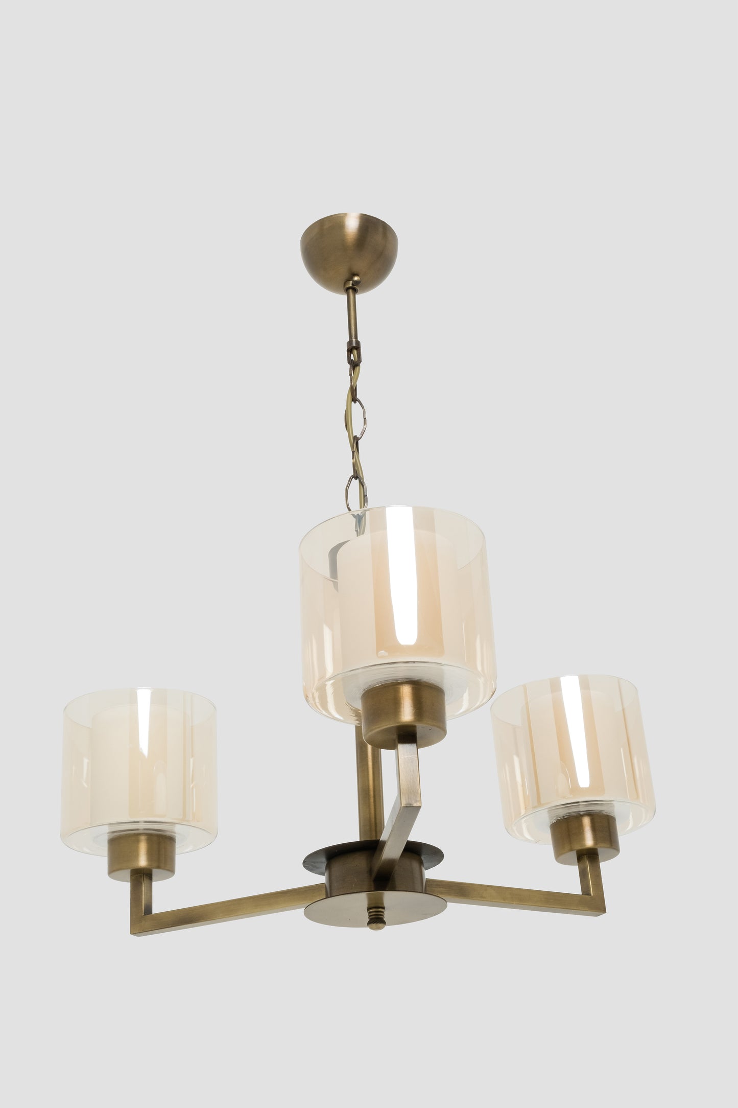 5-Piece Metal Glass Headed Chandelier
