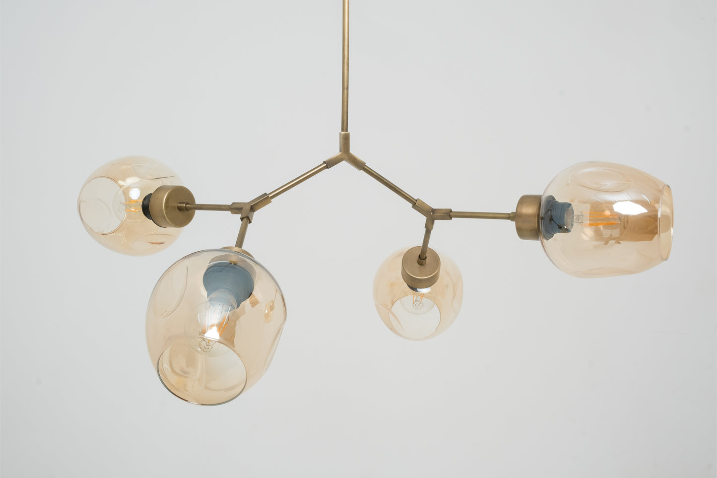 Molecule 6 Metal Glass Headed Chandelier