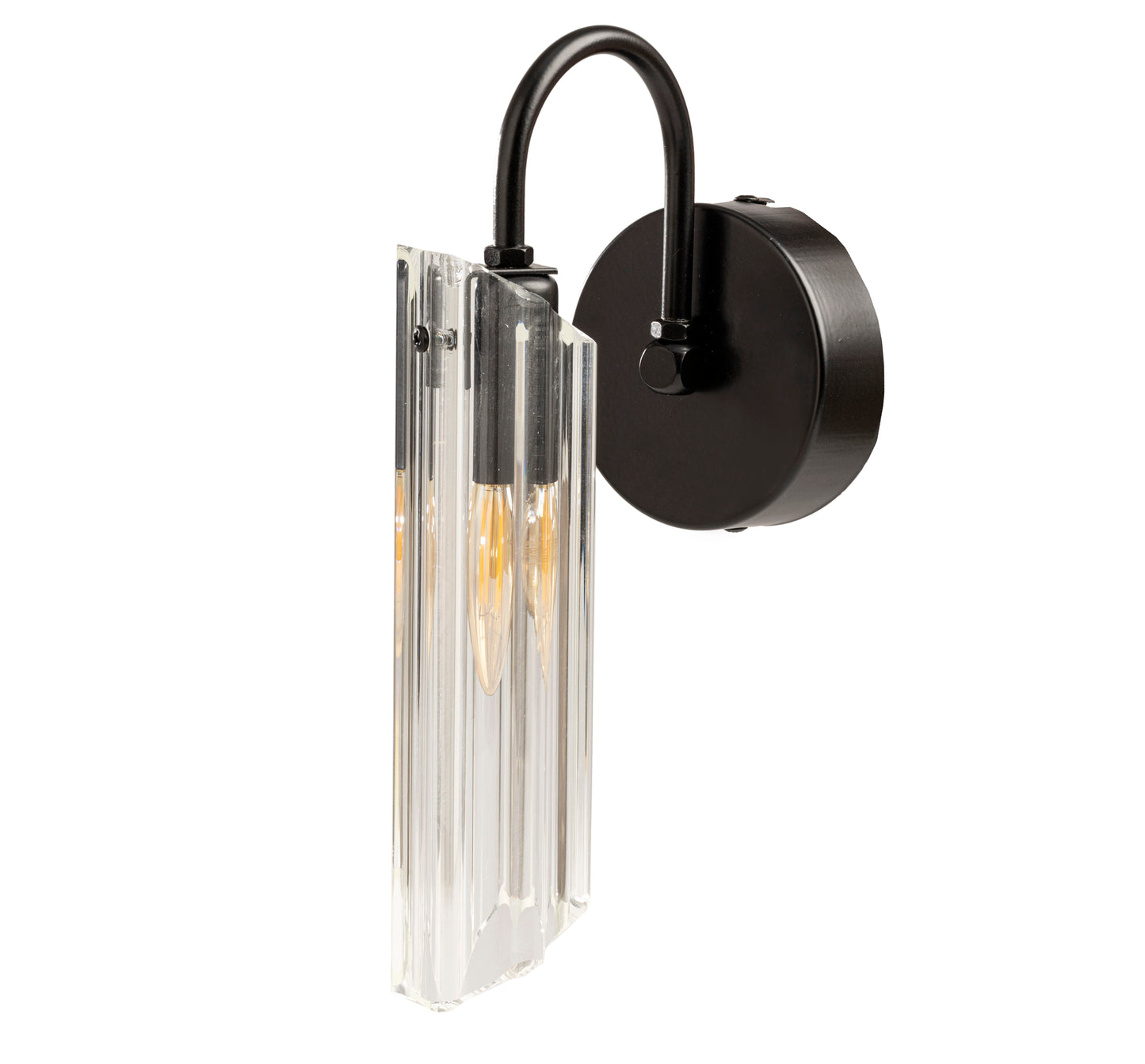 Roman Glass Wall Sconce, Black