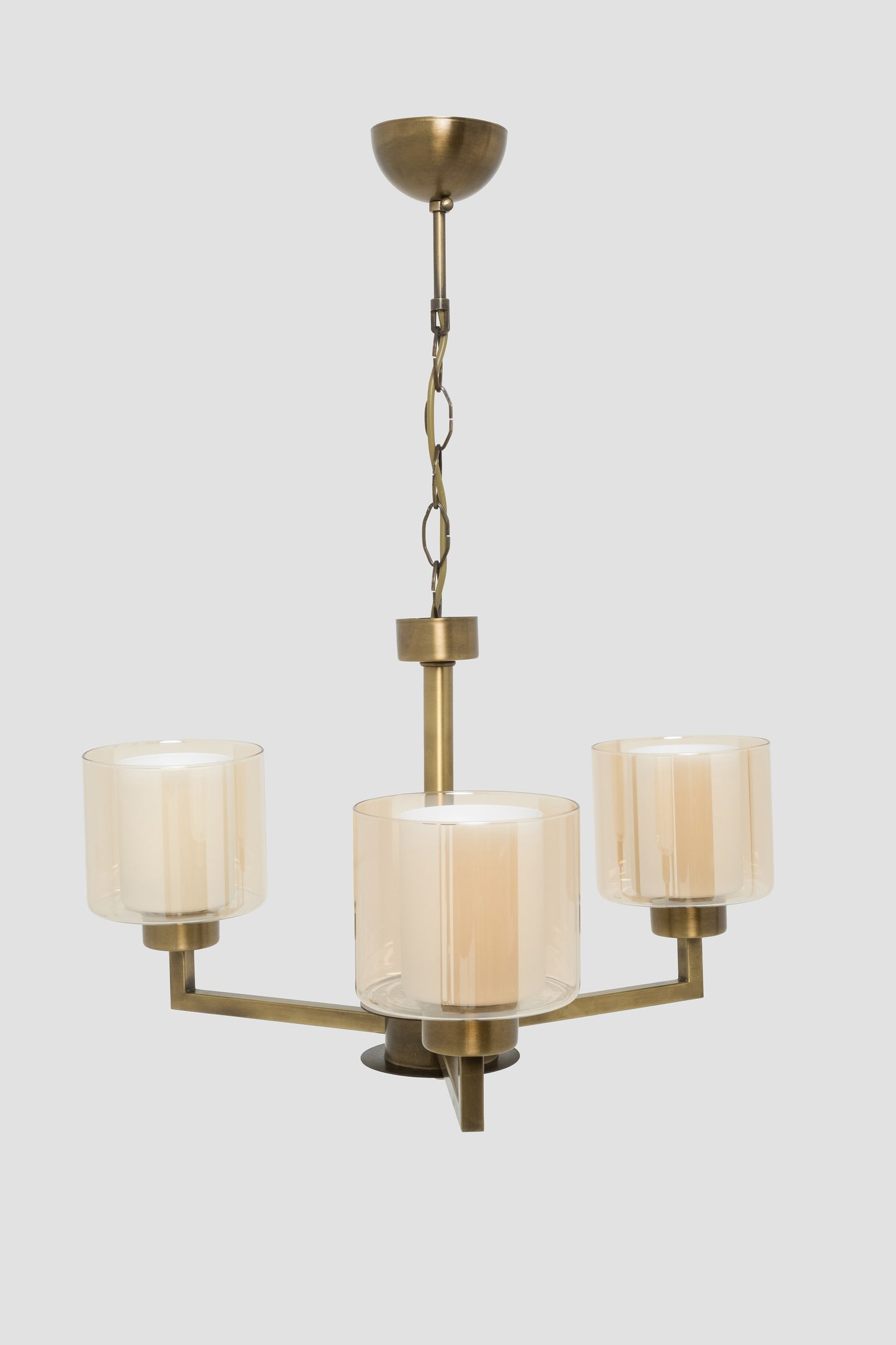 5-Piece Metal Glass Headed Chandelier