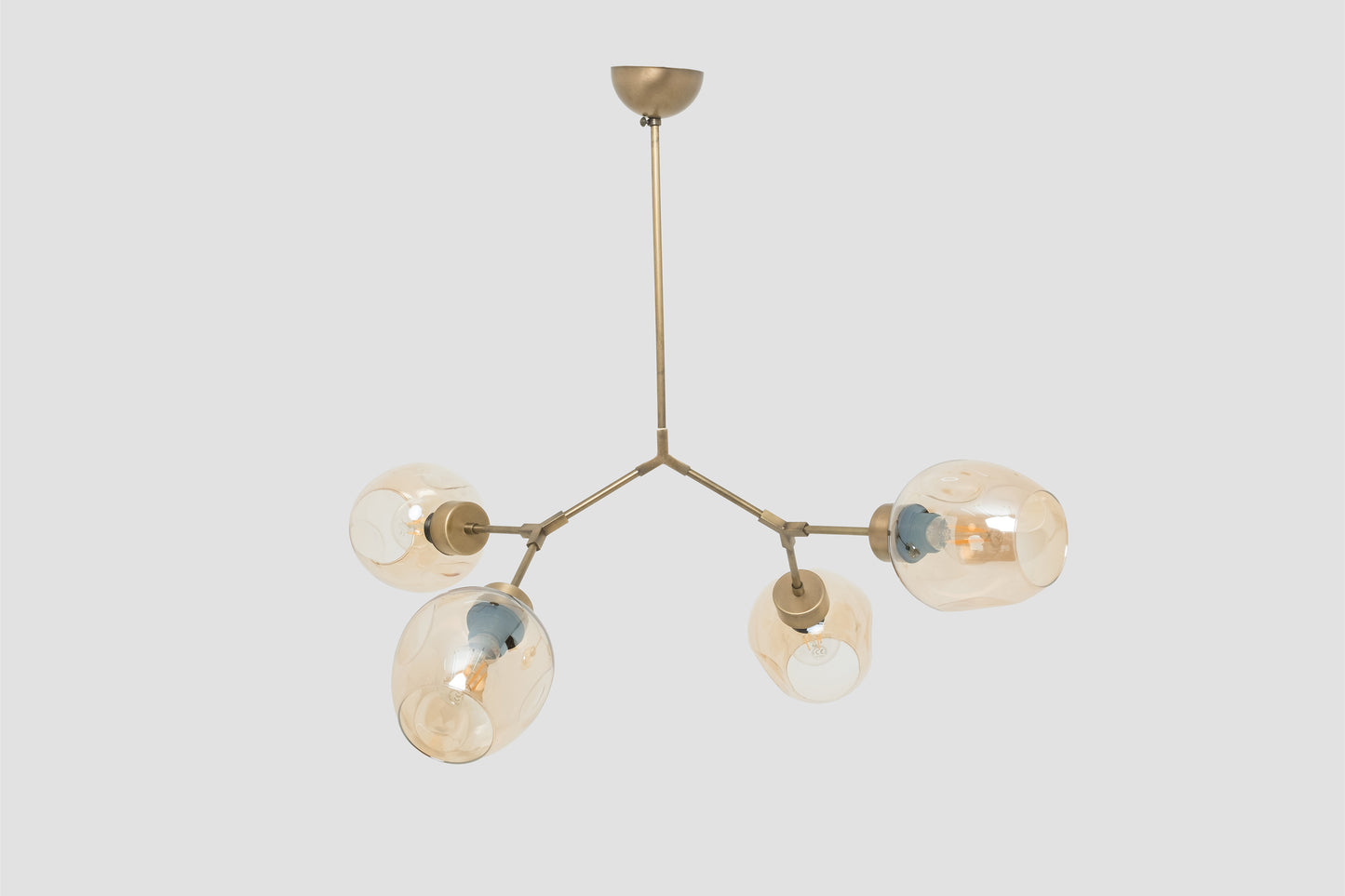 Molecule 6 Metal Glass Headed Chandelier