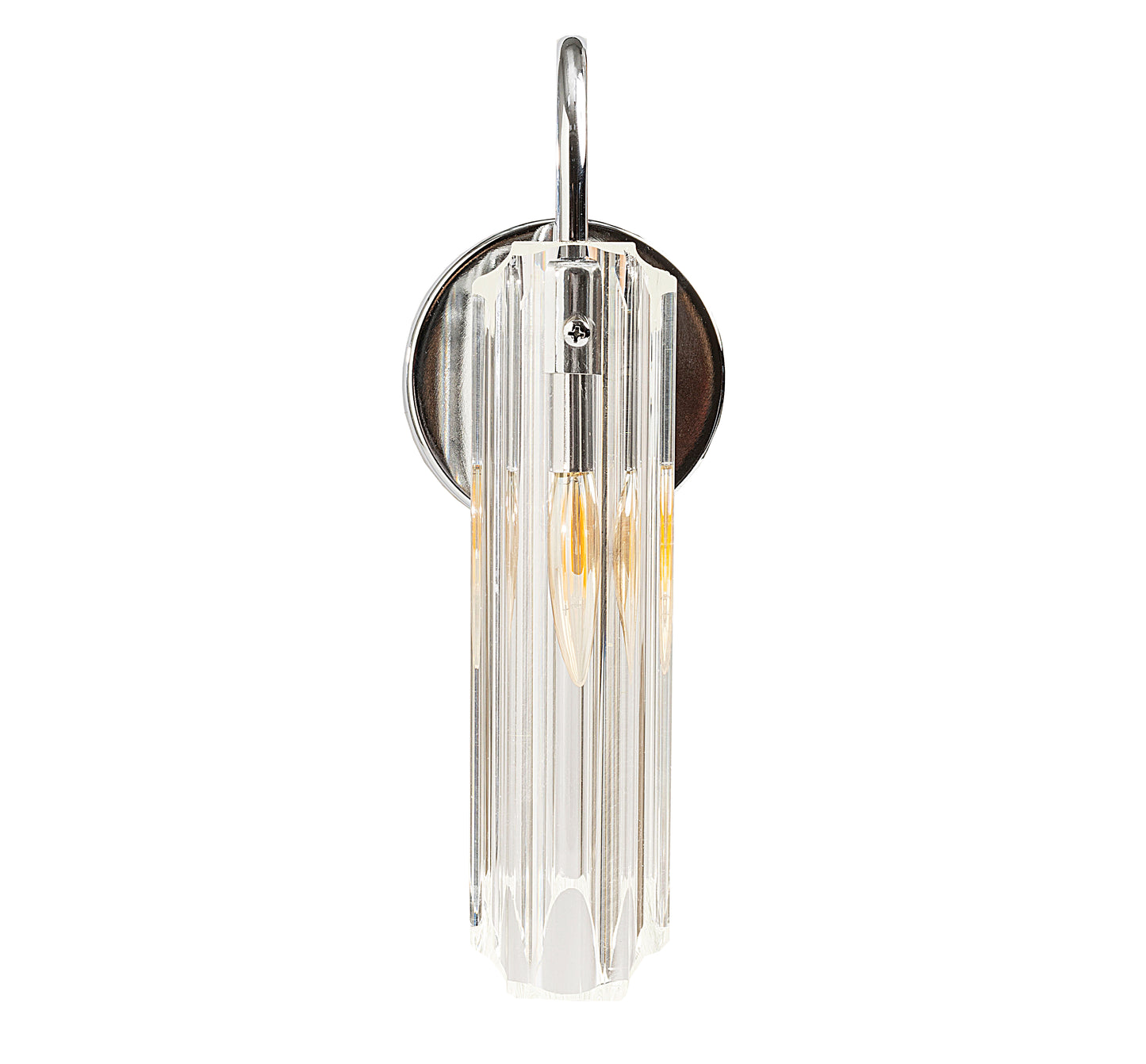 Roman Glass Wall Sconce, Chrome