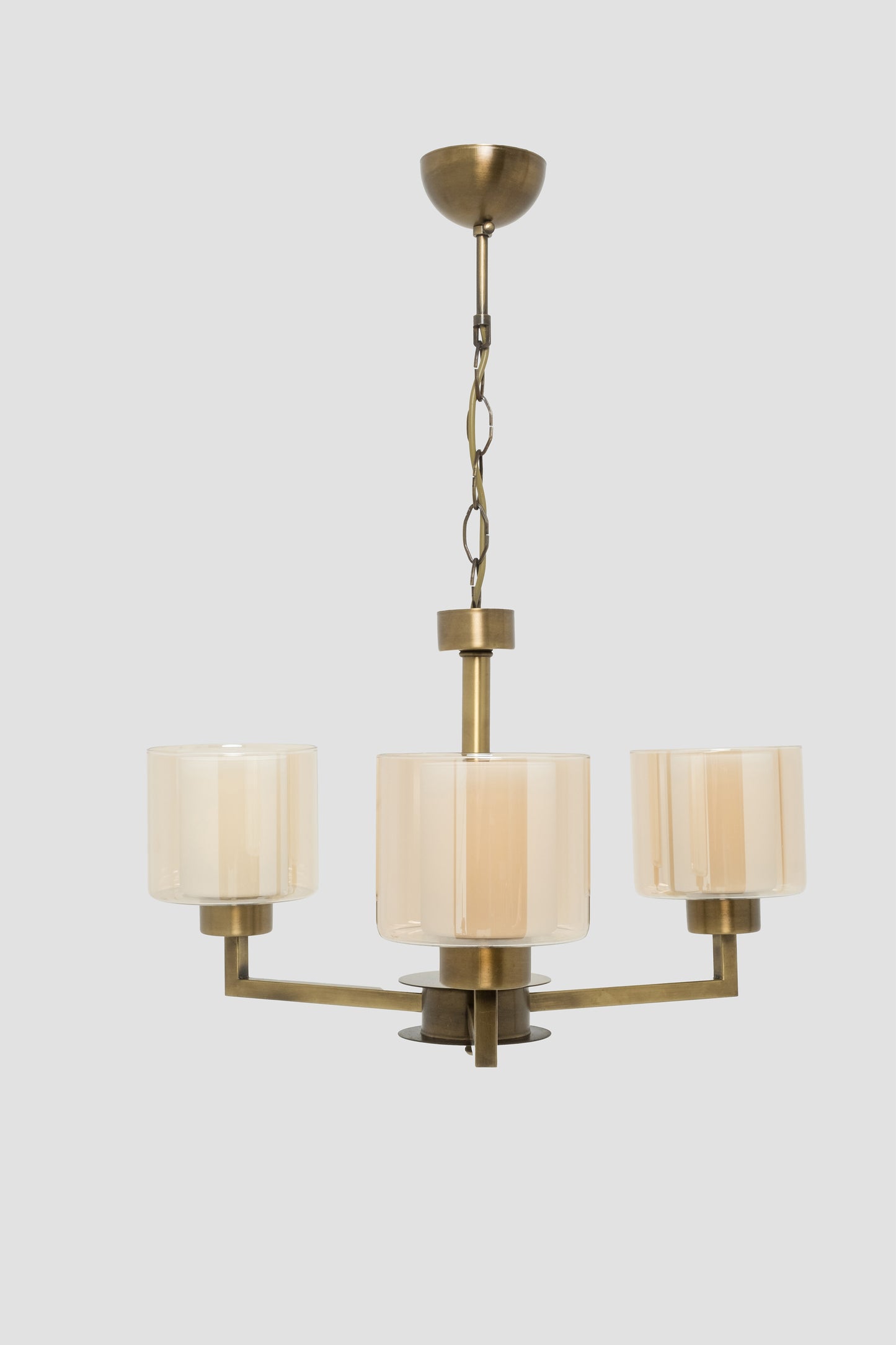 5-Piece Metal Glass Headed Chandelier