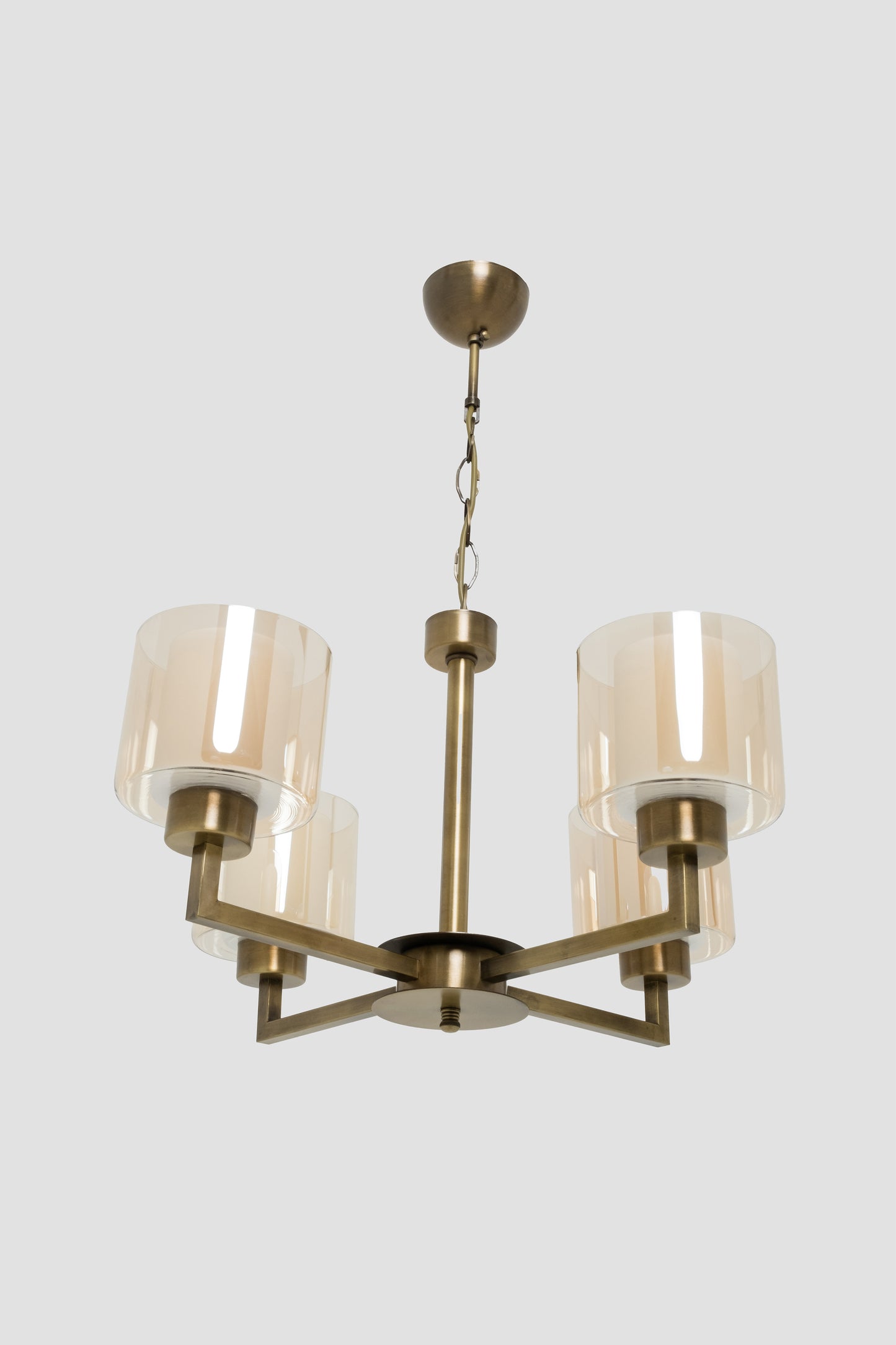 5-Piece Metal Glass Headed Chandelier