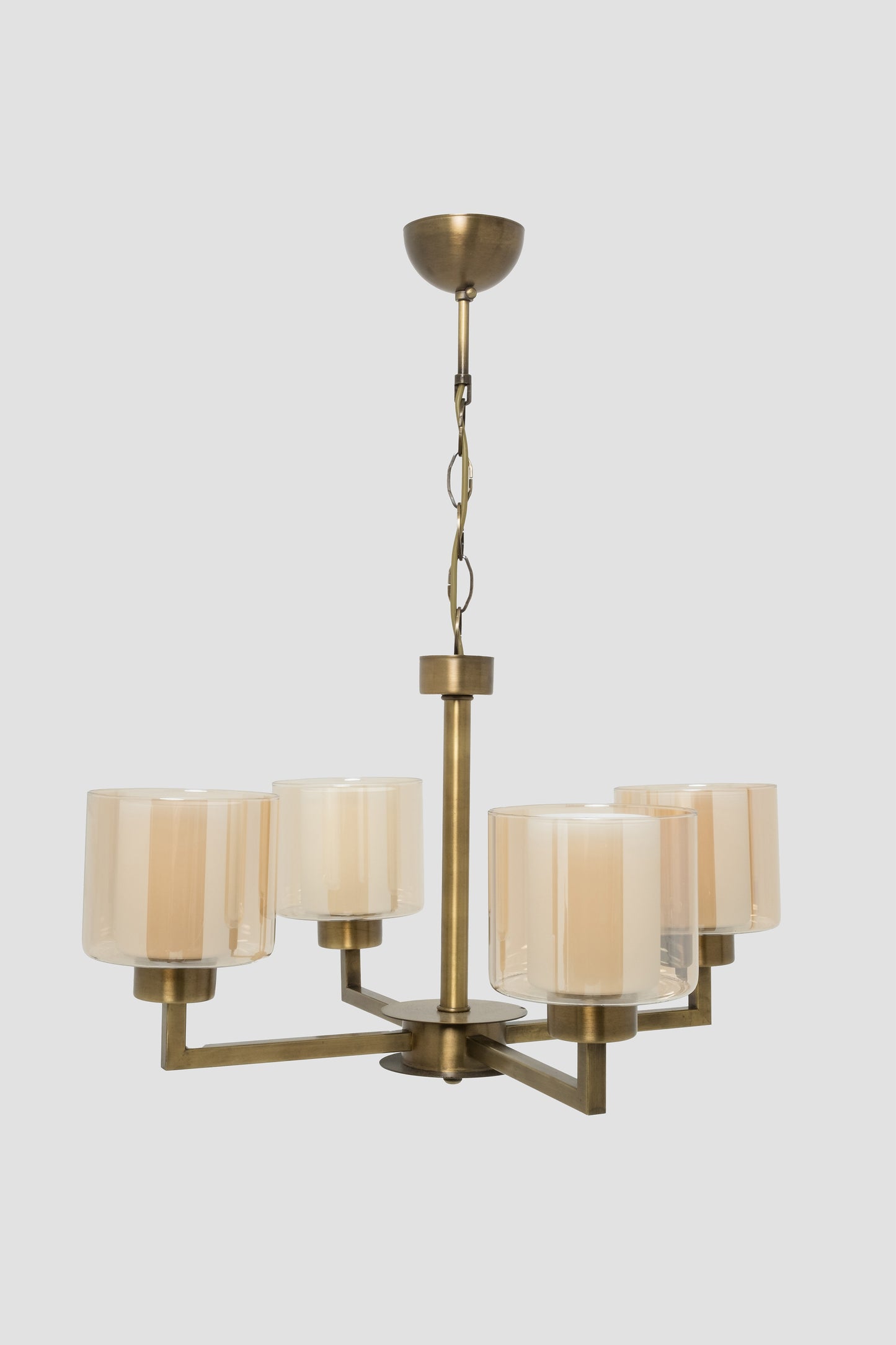 5-Piece Metal Glass Headed Chandelier