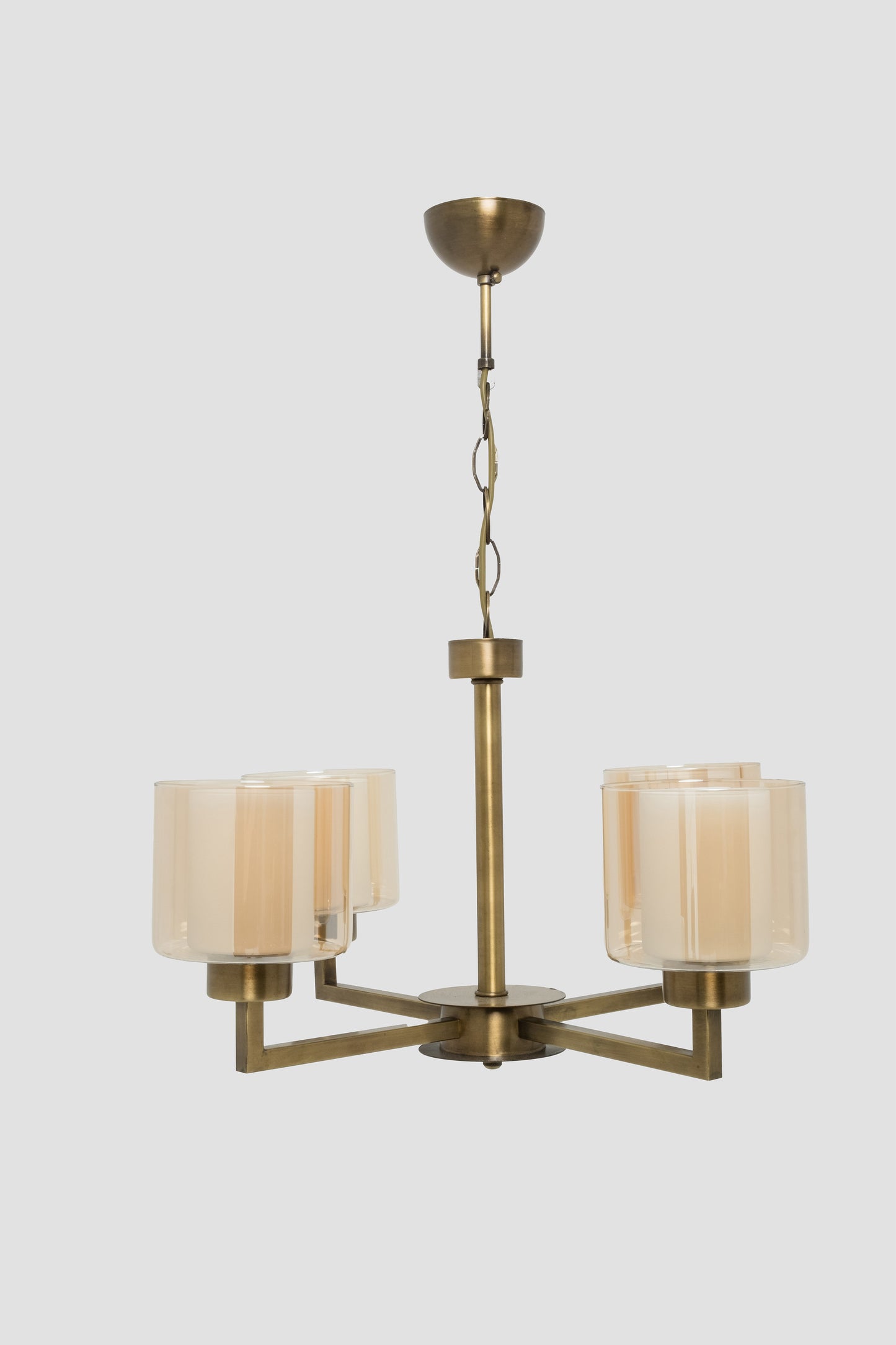 5-Piece Metal Glass Headed Chandelier