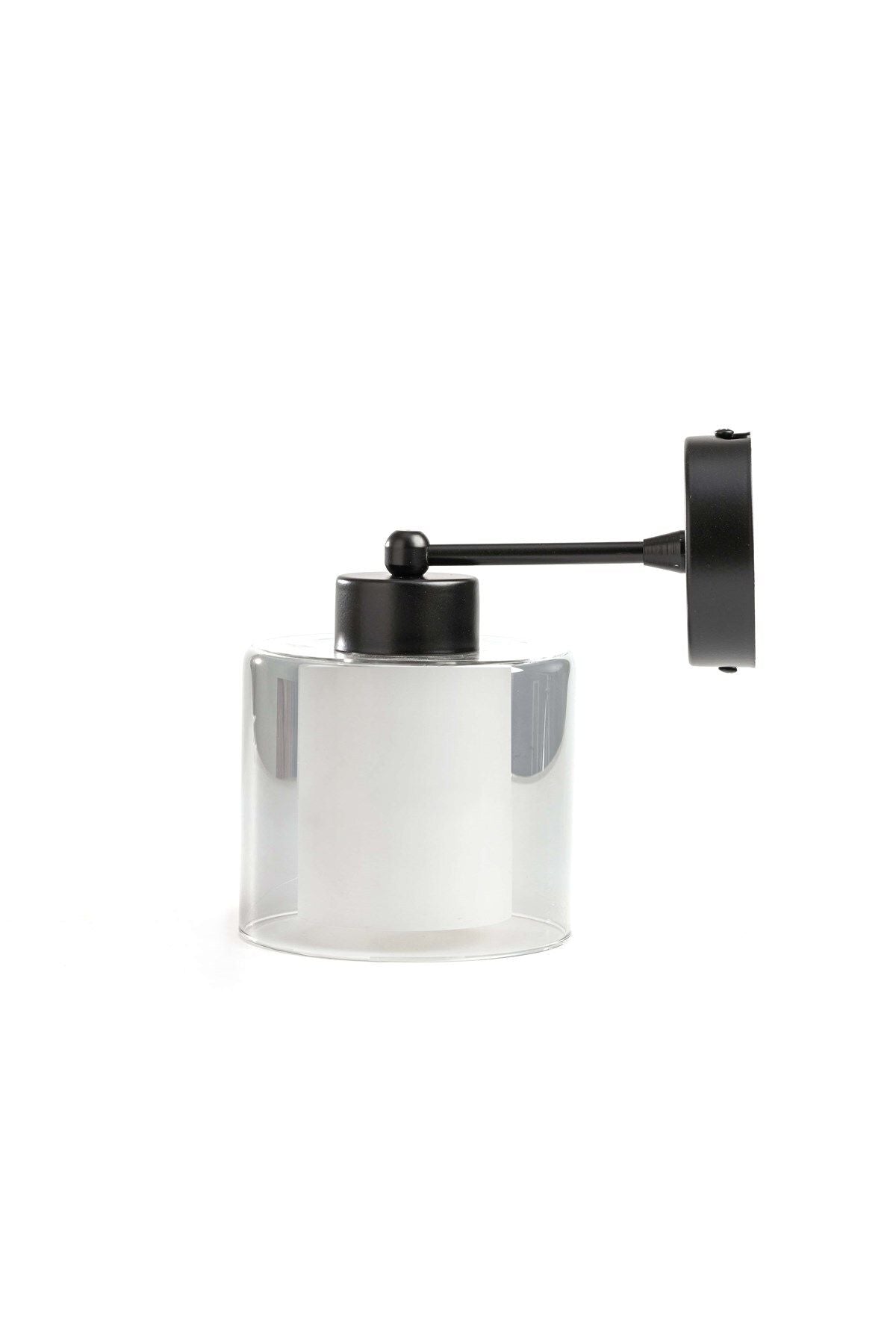 Double Glass Wall Sconce Black