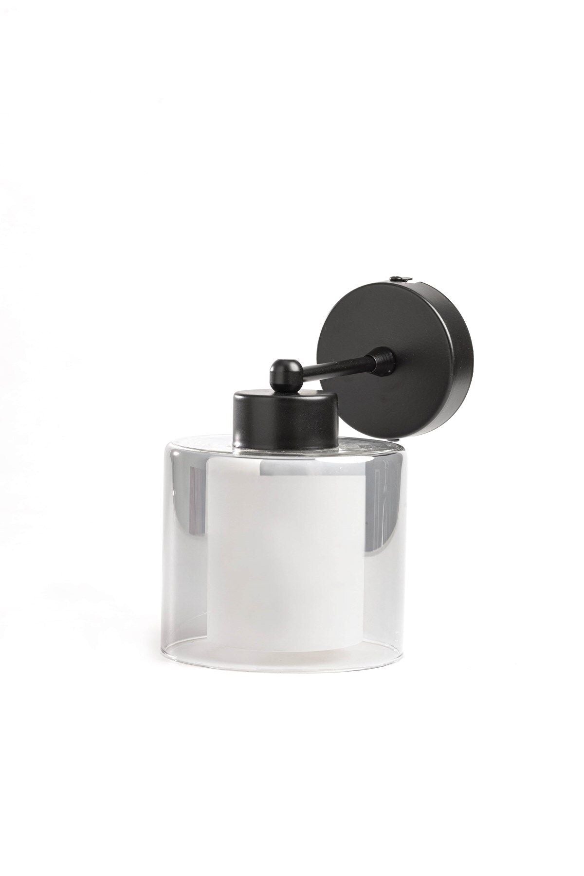 Double Glass Wall Sconce Black