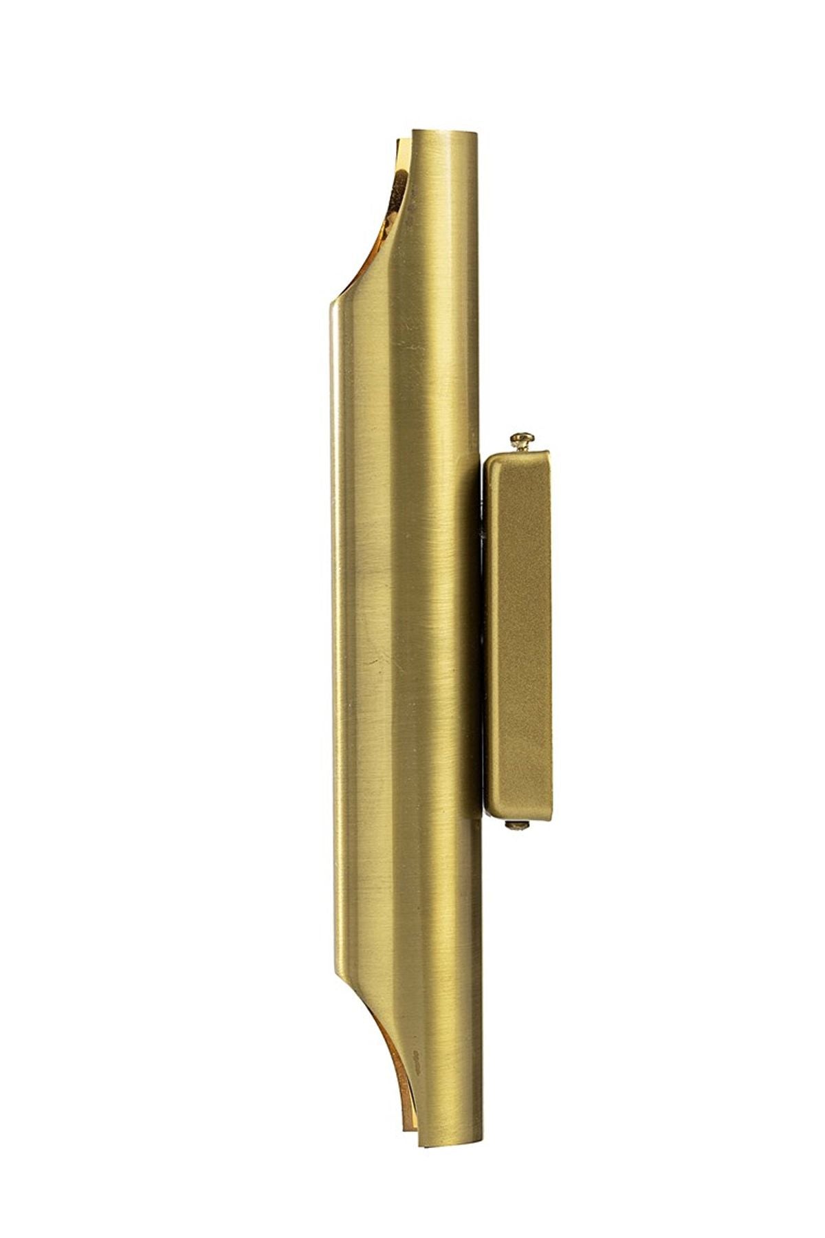 Cut Pipe Wall Lamp, Gold, Metal