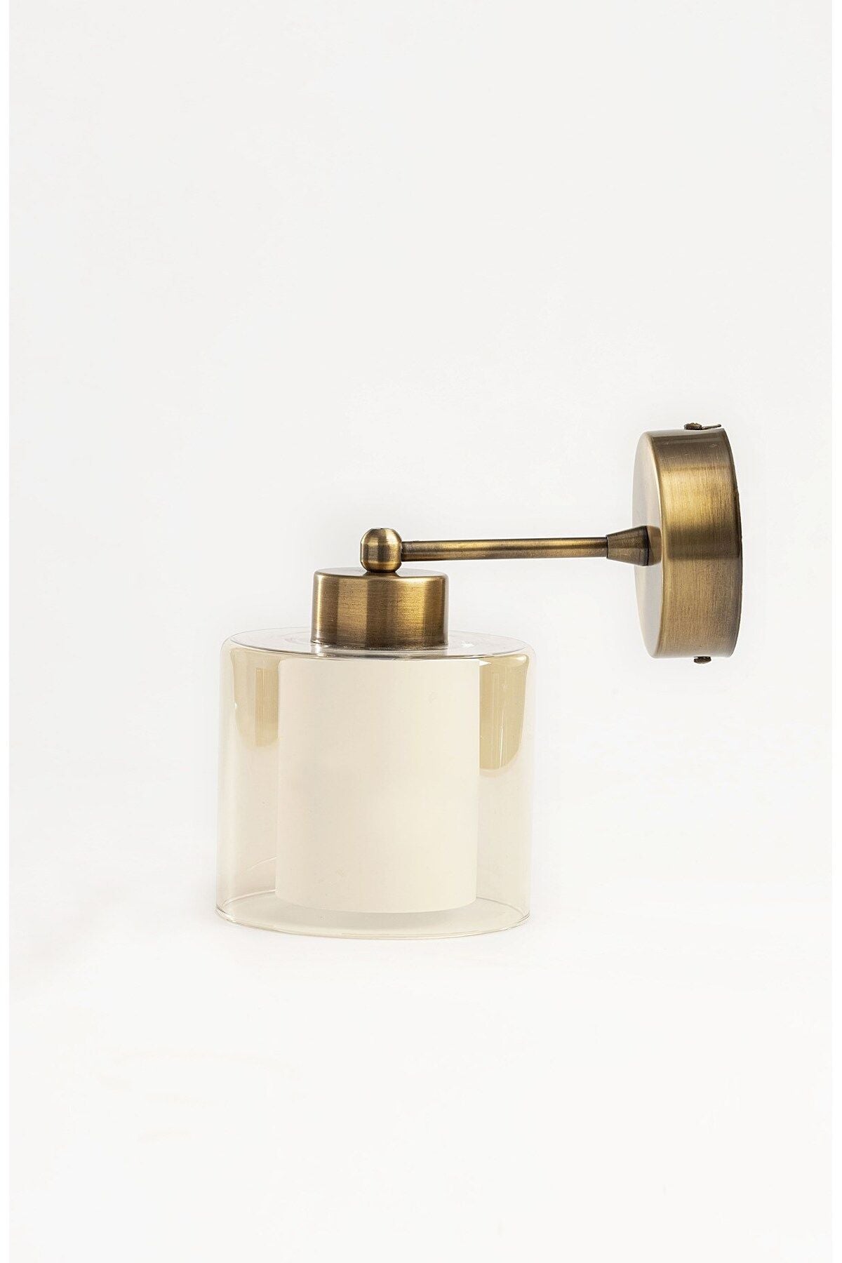 Double Glass Wall Sconce Antique Copper Antique