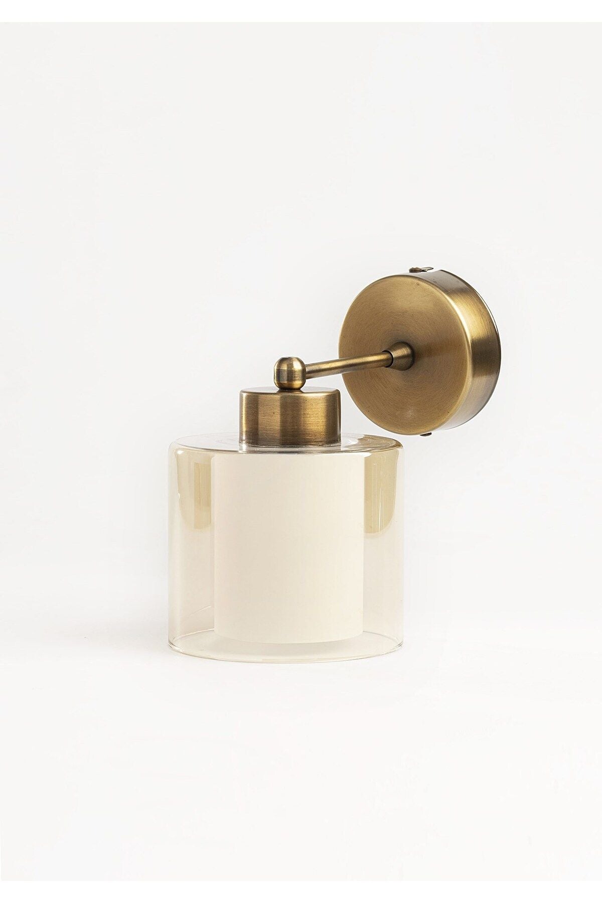 Double Glass Wall Sconce Antique Copper Antique