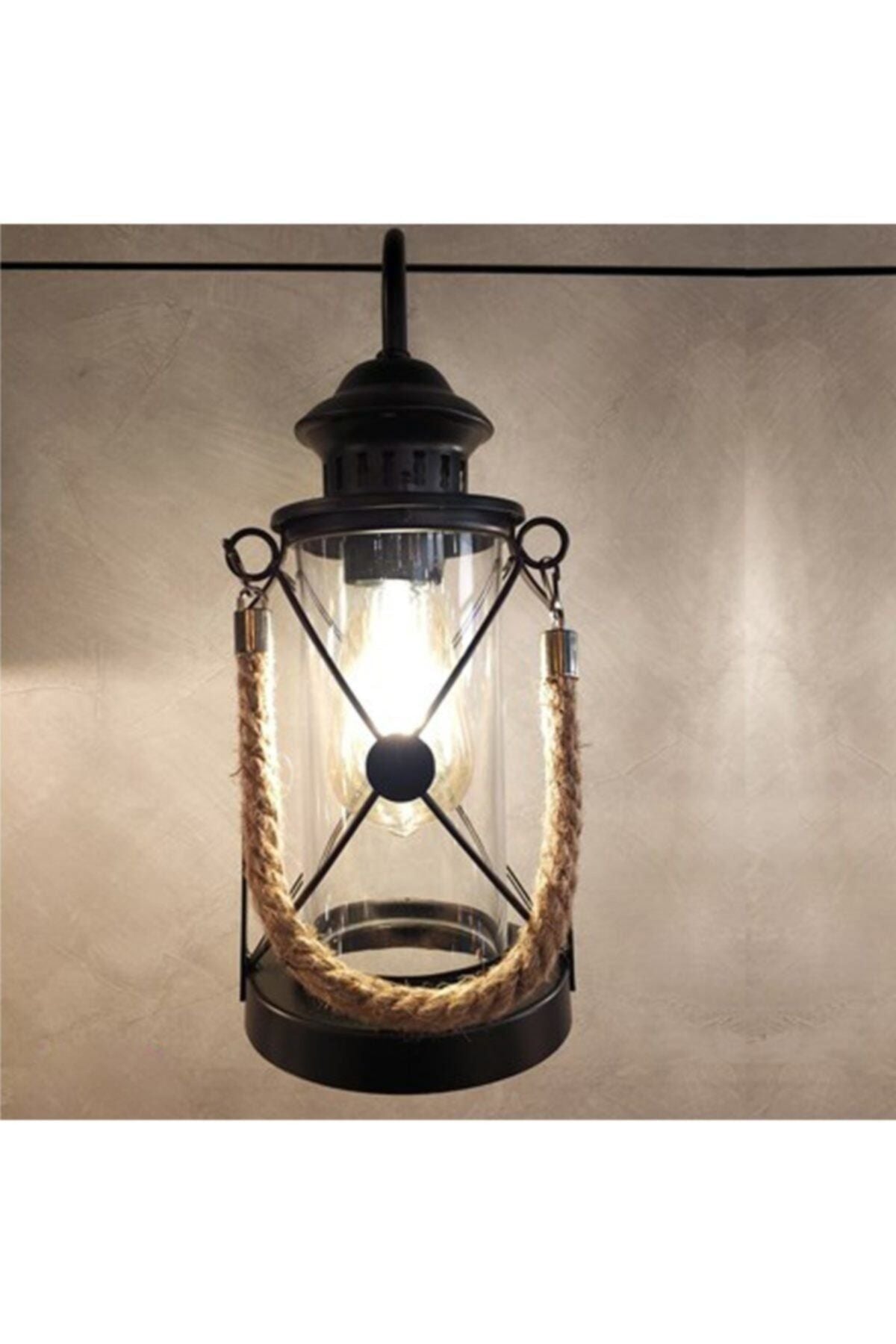 Lampada a sospensione da marinaio con fune, colore: Nero