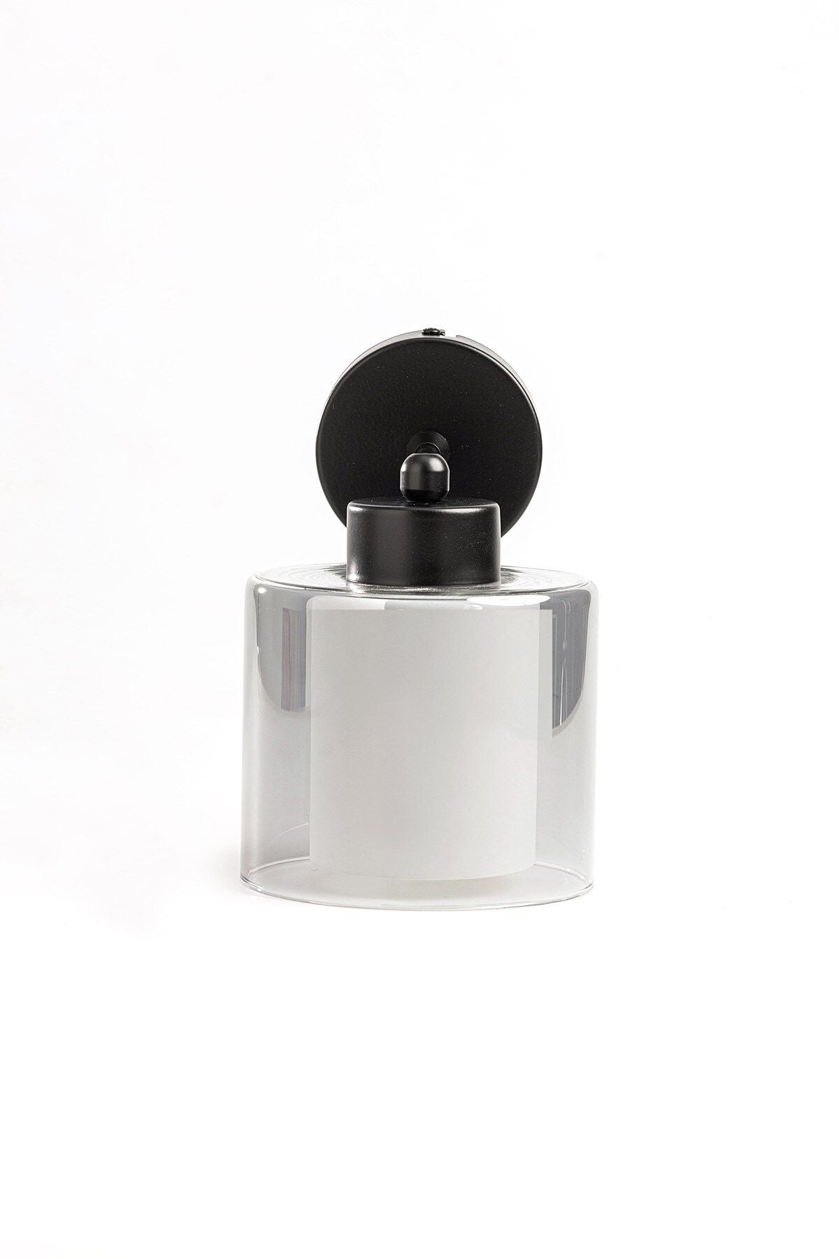 Double Glass Wall Sconce Black