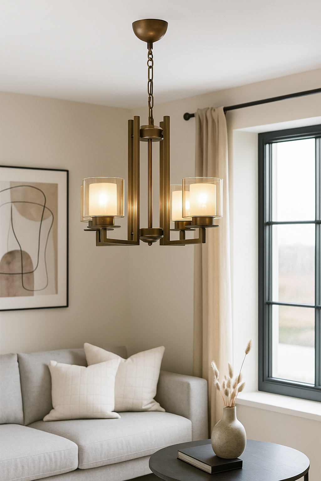 Long 1-Arm Chandelier