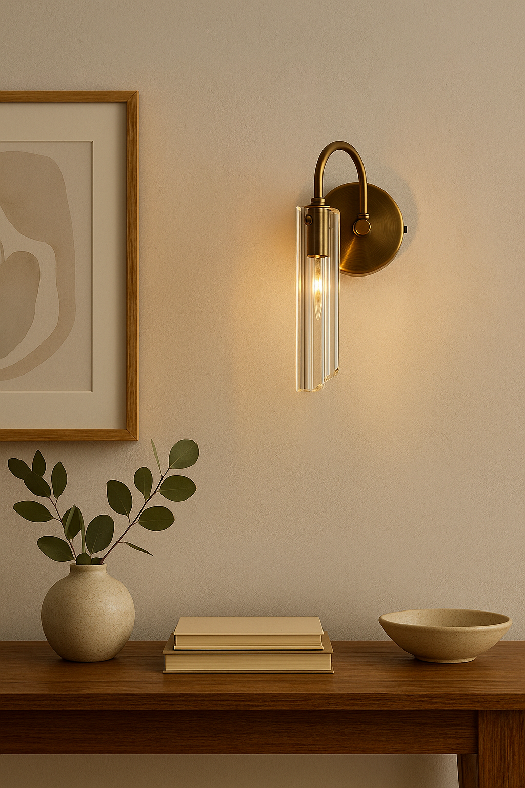 Roman Glass Wall Sconce, Antique Bronze