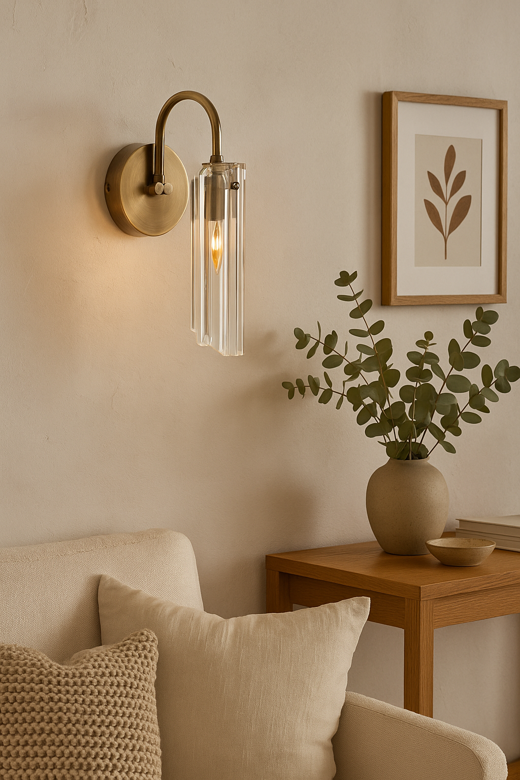 Roman Glass Wall Sconce, Antique Bronze