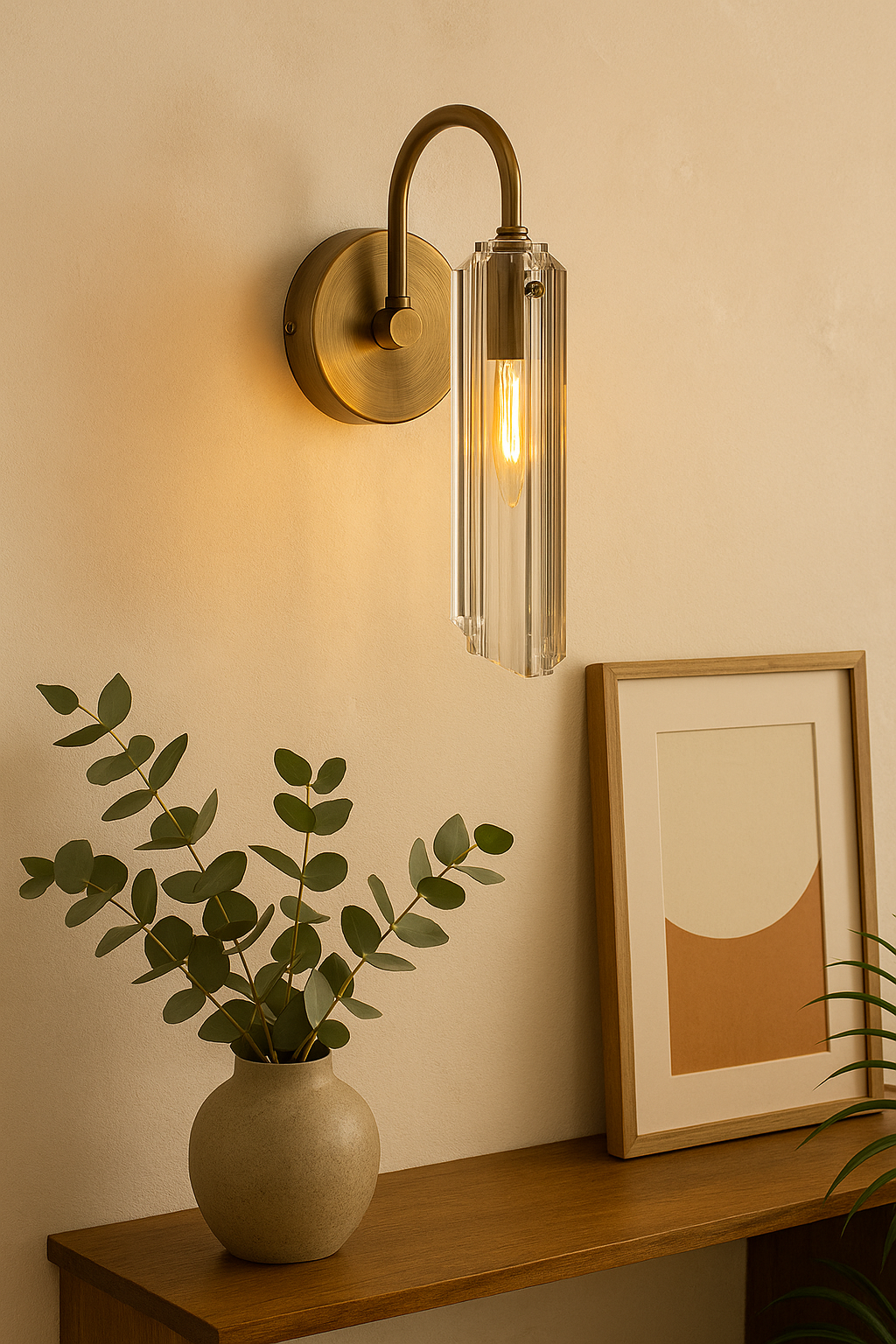 Roman Glass Wall Sconce, Antique Bronze