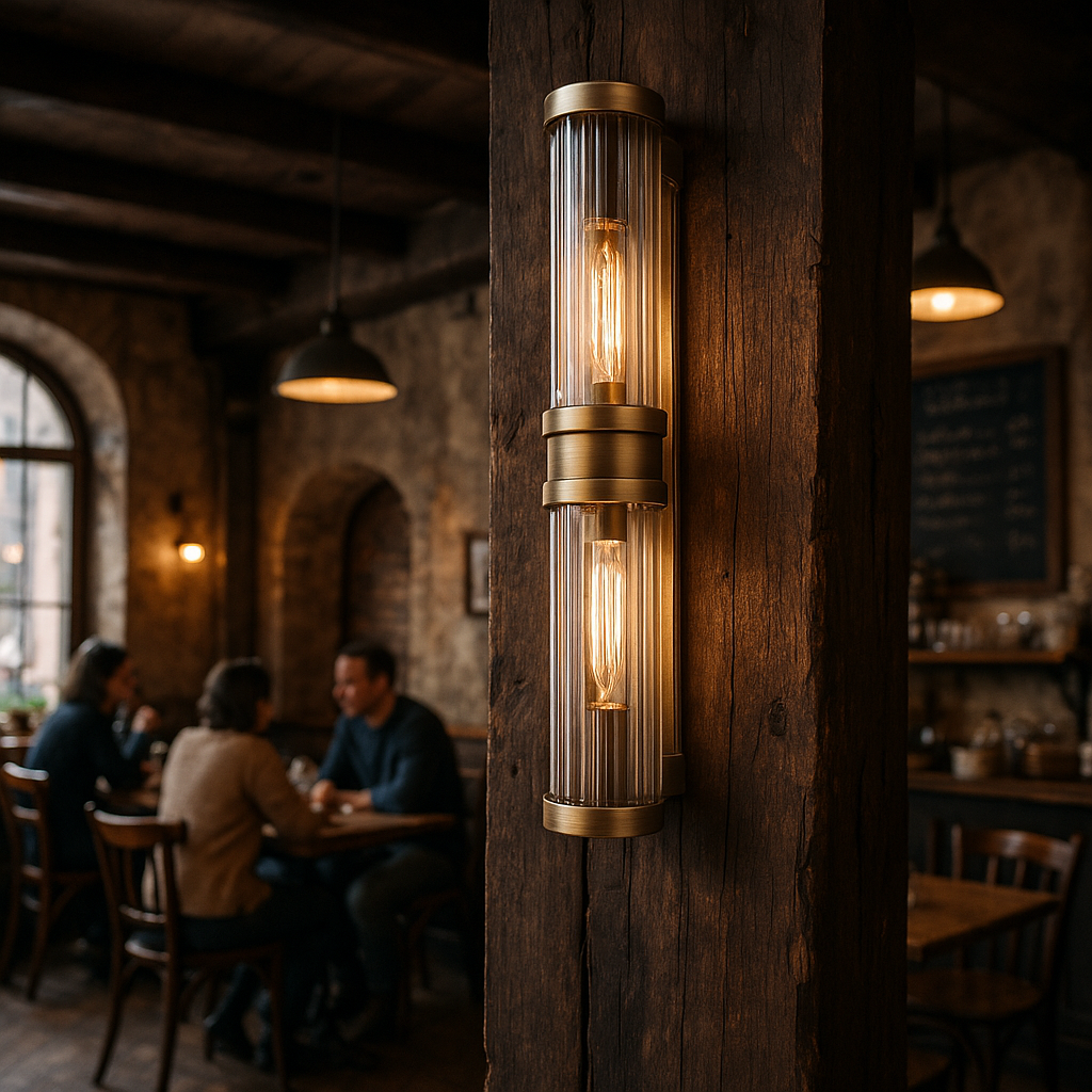 Star Glass Wall Sconce, Antique Bronze