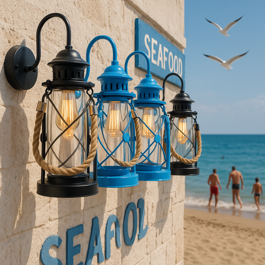 Rope Pendant Sailor Lighting Black, Handmade Wall Sconce