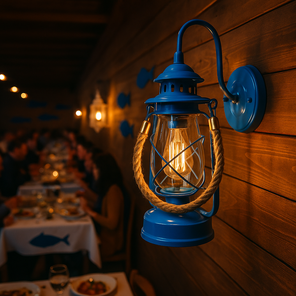 Rope Pendant Sailor Lighting Black, Handmade Wall Sconce