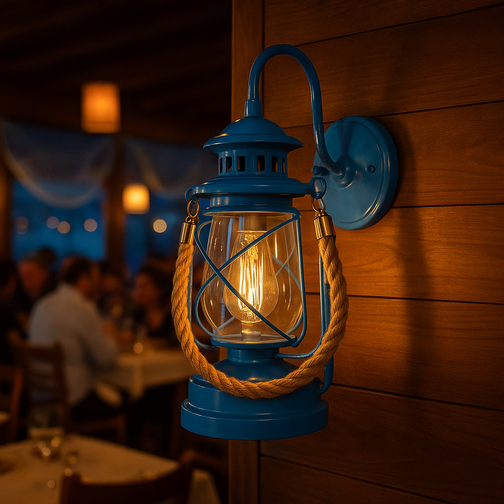 Rope Pendant Sailor Lighting Black, Handmade Wall Sconce