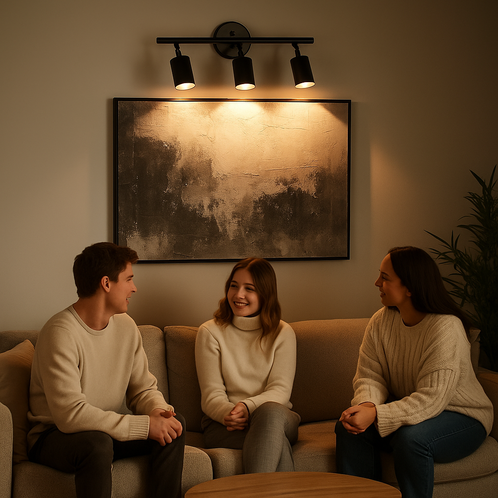 Eslitme Wall Sconce Black with 3 Spotlights GU10 Bulb Included