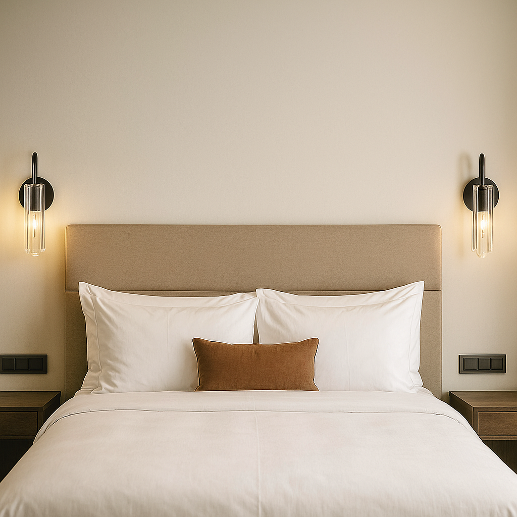 Roman Glass Wall Sconce, Black