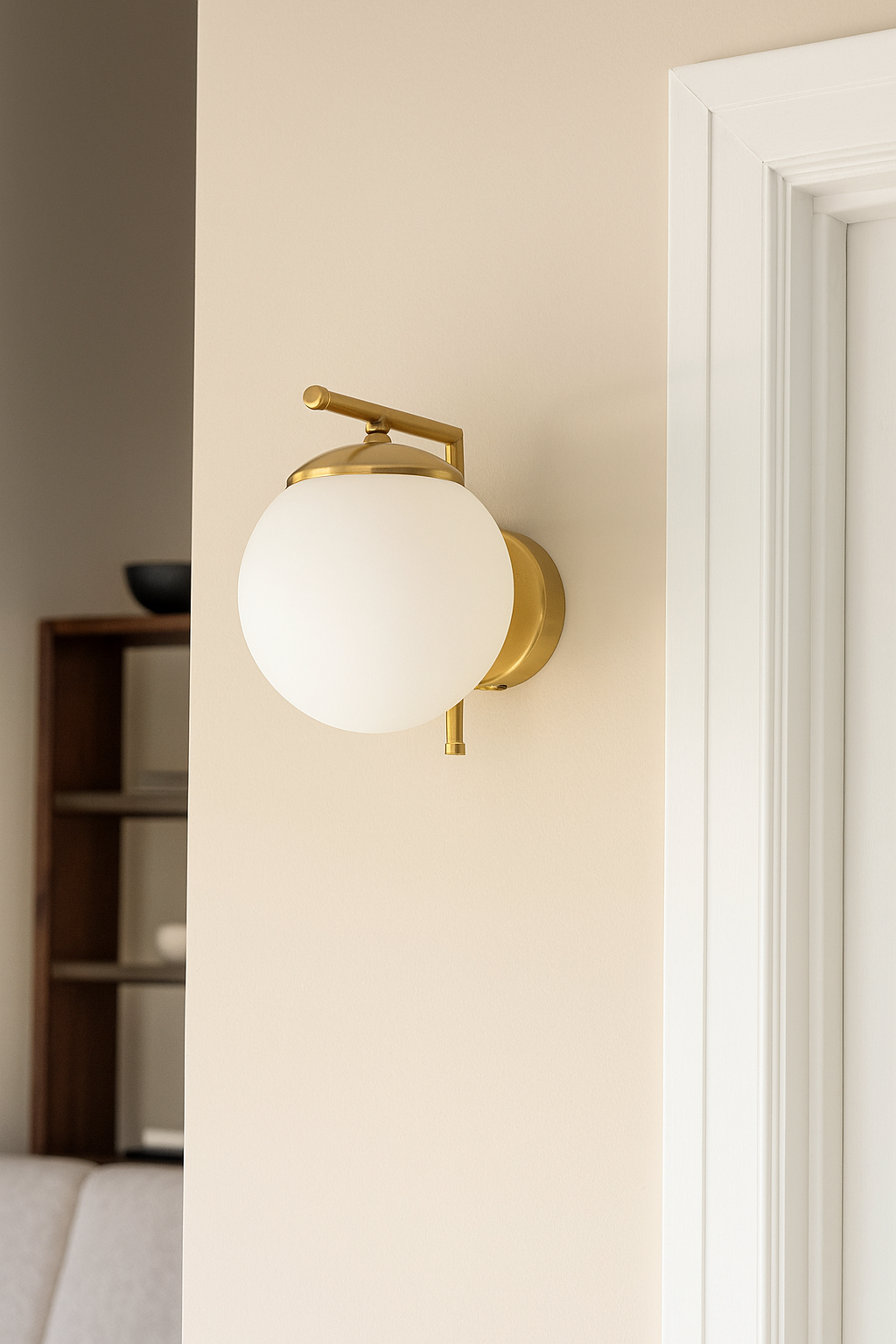 L-Arm Gold Wall Sconce