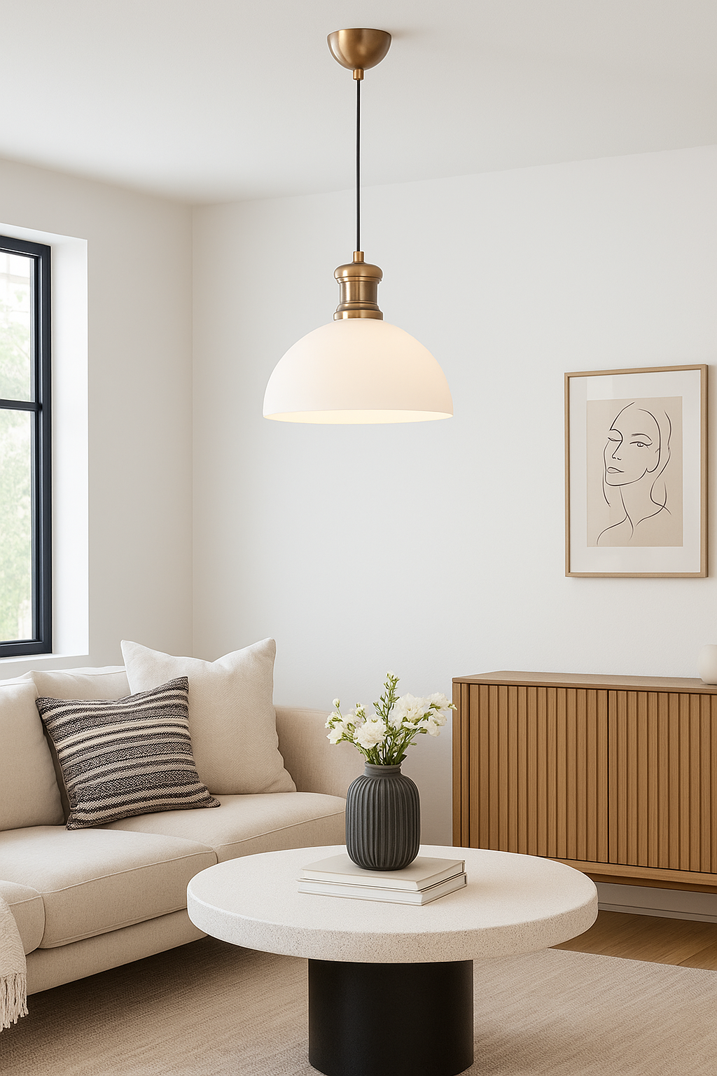 White Glass Pendant Chandelier