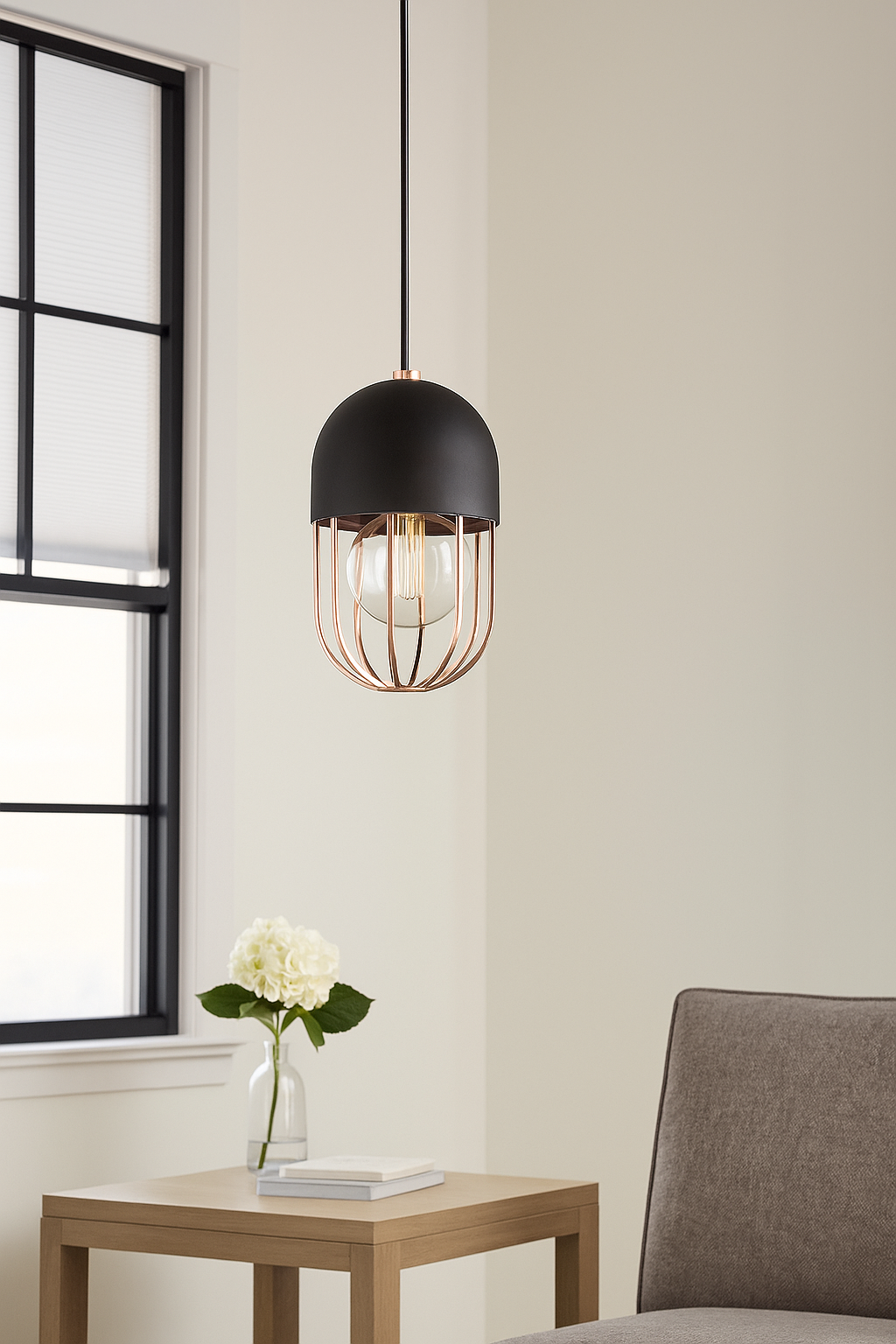 Single Black Chandelier