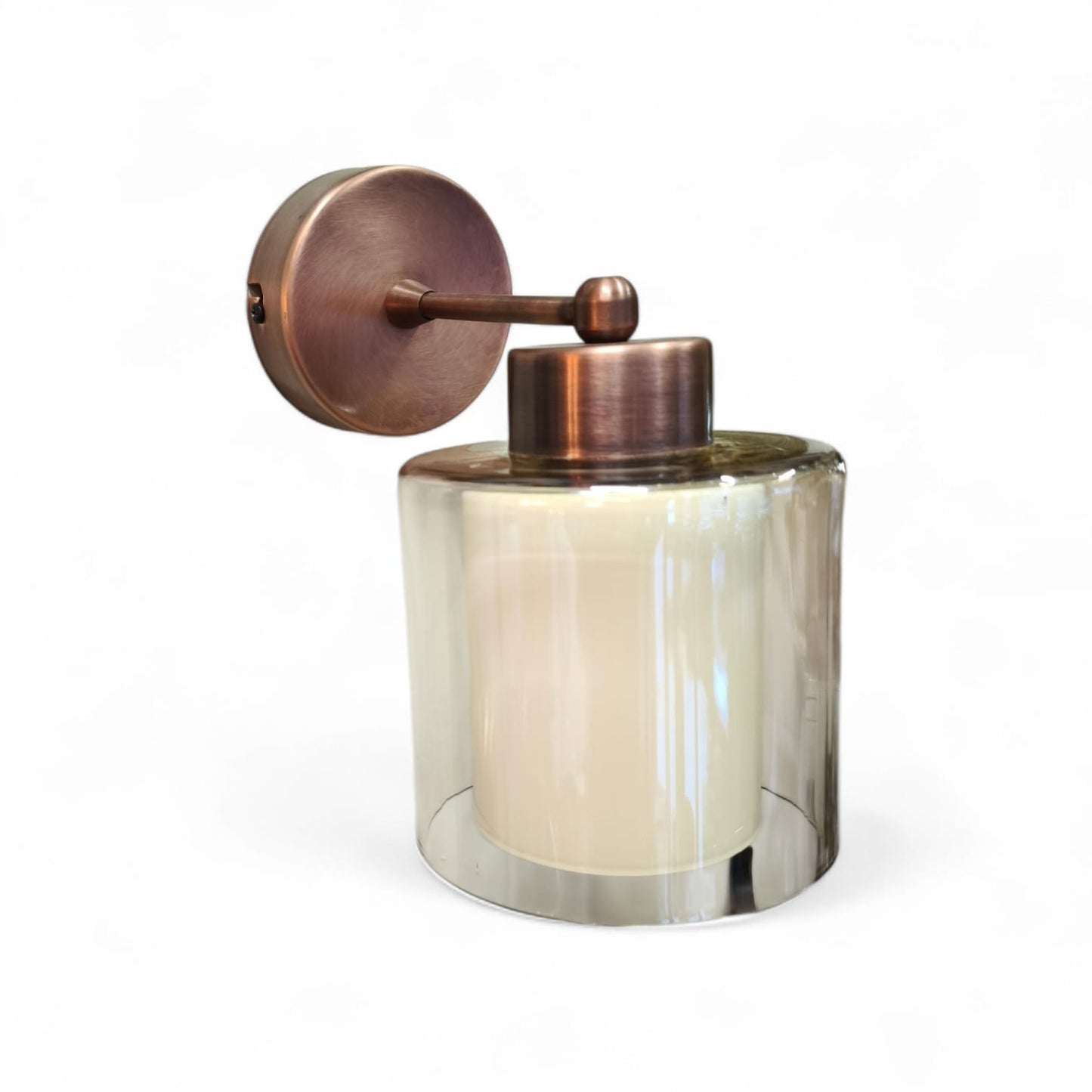 Double Glass Wall Sconce Antique Copper Antique