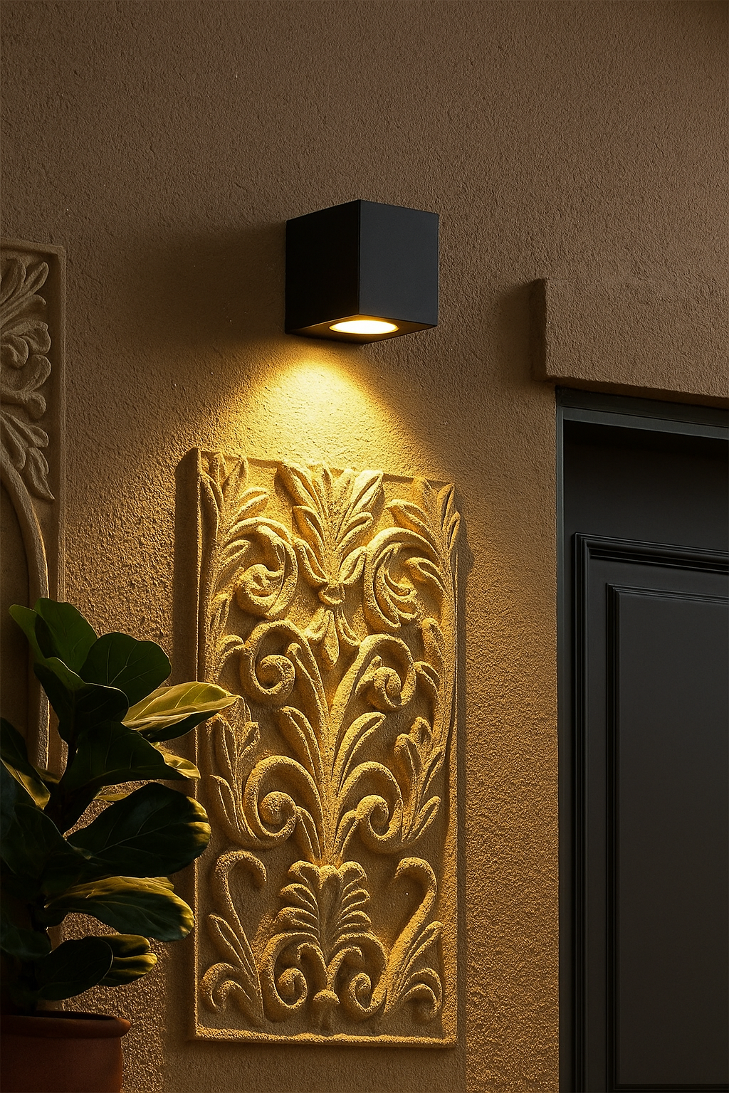 Angled One-Way Black Wall Lamp