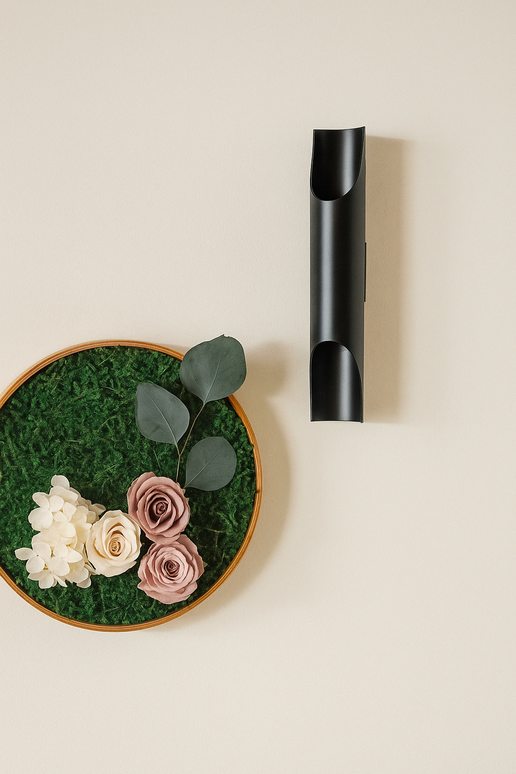 Cut Pipe Wall Lamp, Black, Metal