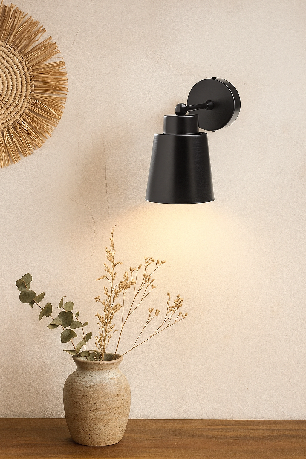 Glass Wall Sconce Black