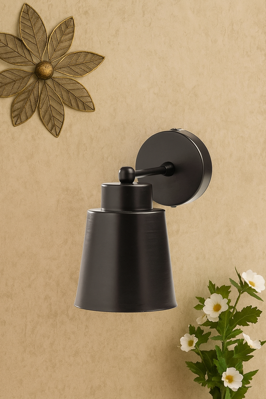 Glass Wall Sconce Black